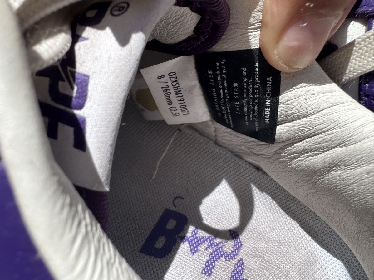 Bape A Bathing Ape Bape Sta White Purple (2022) Size US 8 / EU 41 - 4 Thumbnail