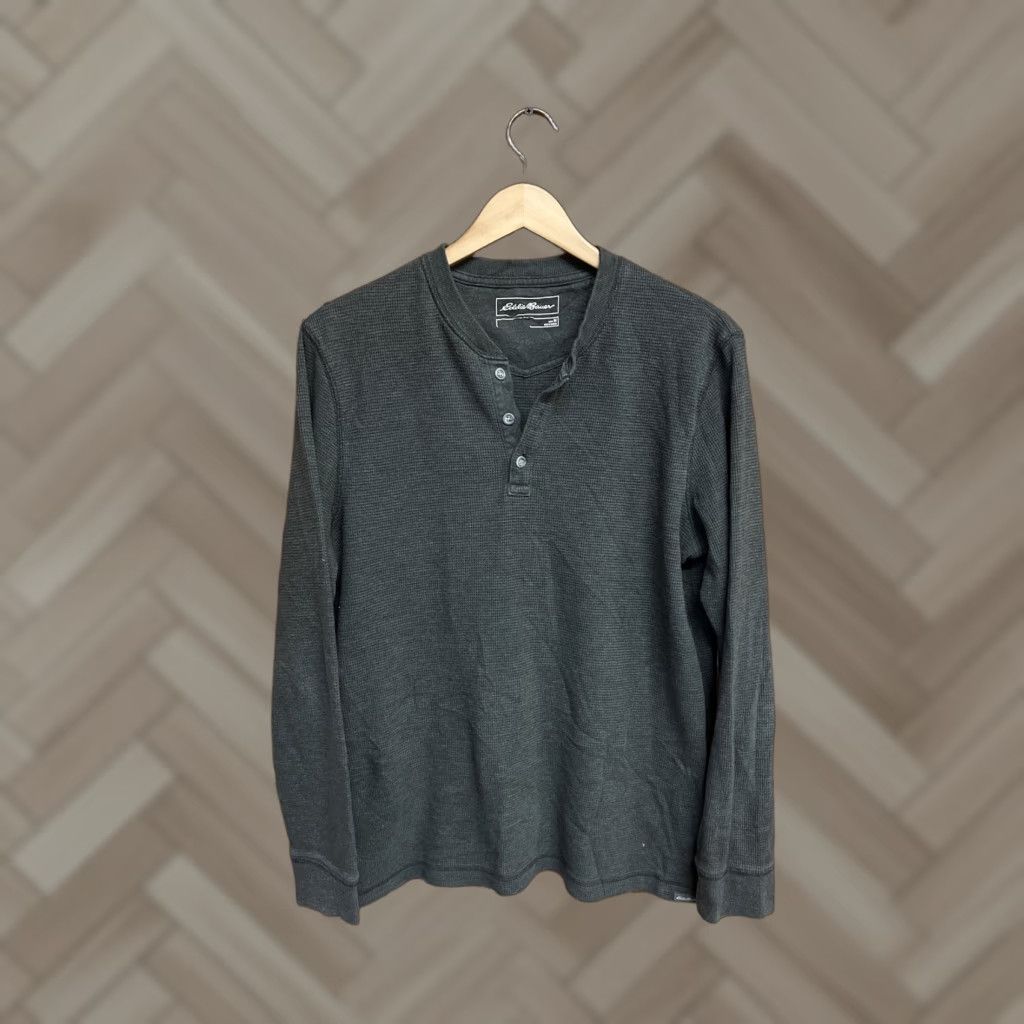 Eddie Bauer Eddie Bauer Mens Gray Thermal Henley Long Sleeve Shirt M Size US M / EU 48-50 / 2 - 1 Thumbnail