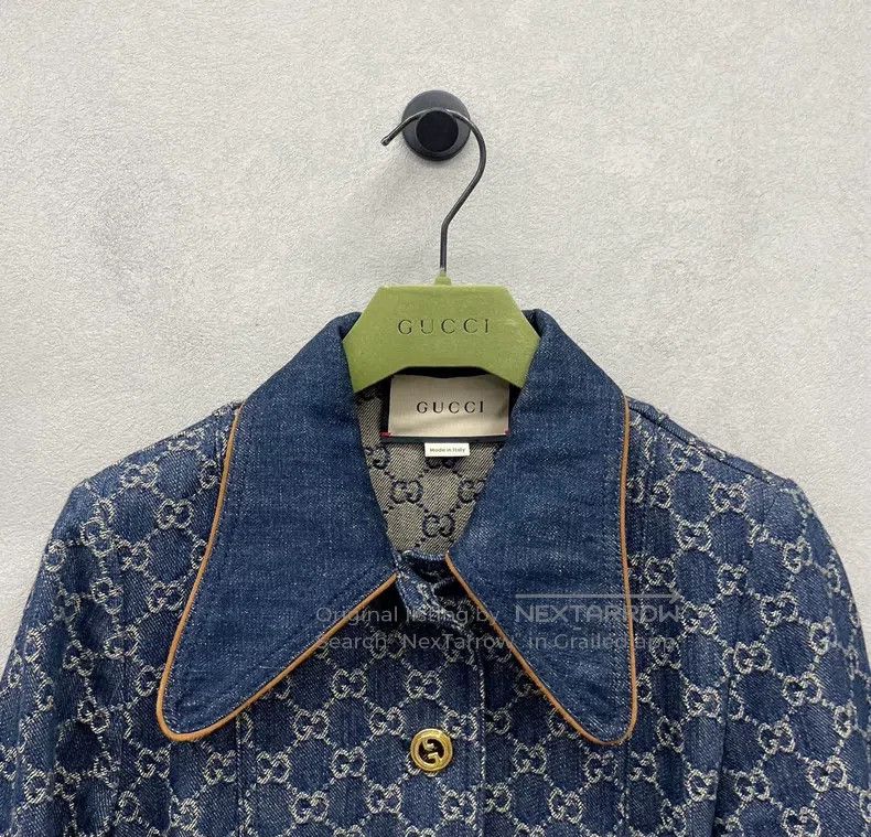 Gucci Gucci Full-print logo blue denim jacket Size XS / US 0-2 / IT 36-38 - 4 Thumbnail