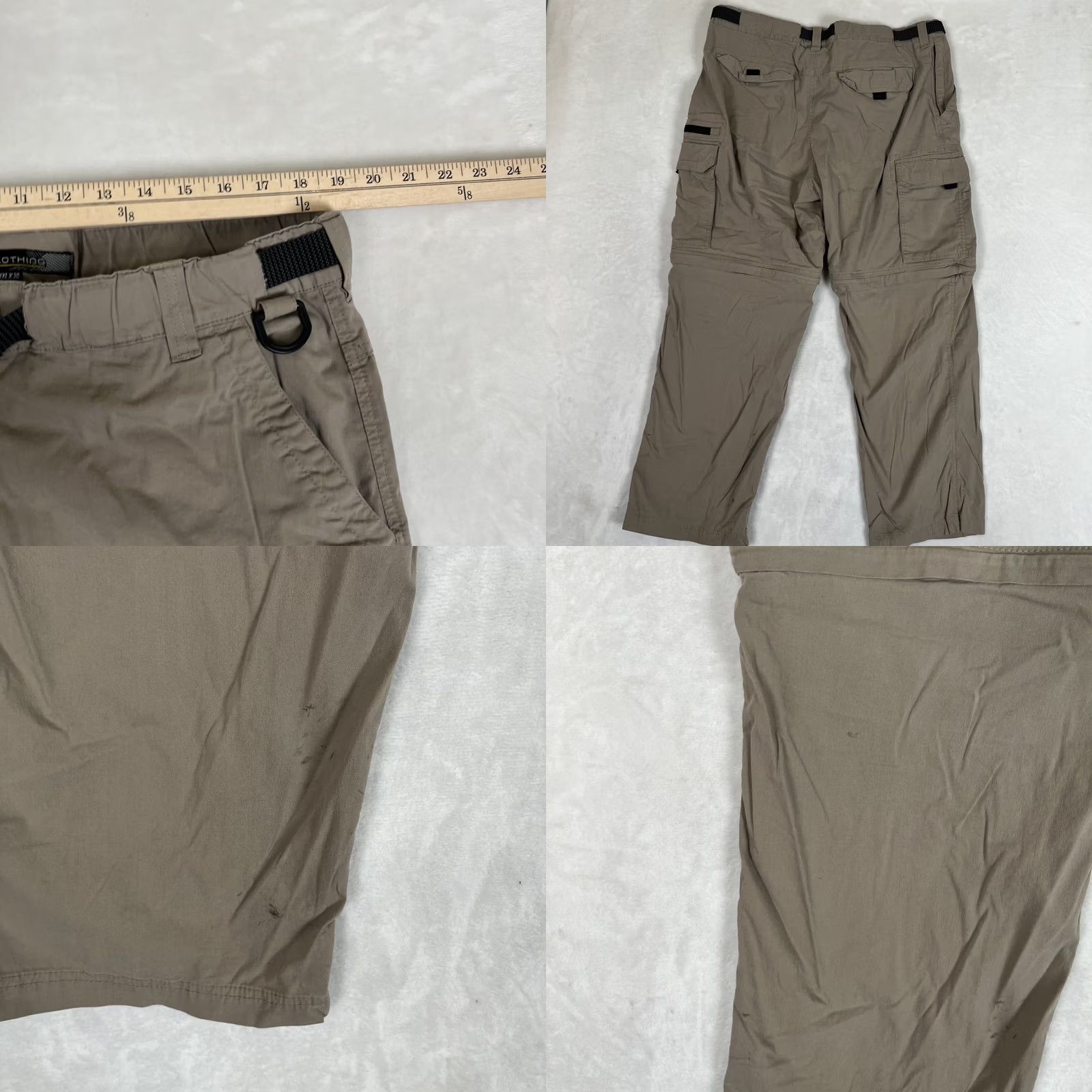 Vintage BC Clothing Cargo Pants Men 2XL Khaki Brown Tan Cotton Blend Nylon Canvas Cargo Pocket Adjustable Waist Inseam 30 Straight Relaxed 90s Vintage No Size US 39 - 8 Thumbnail