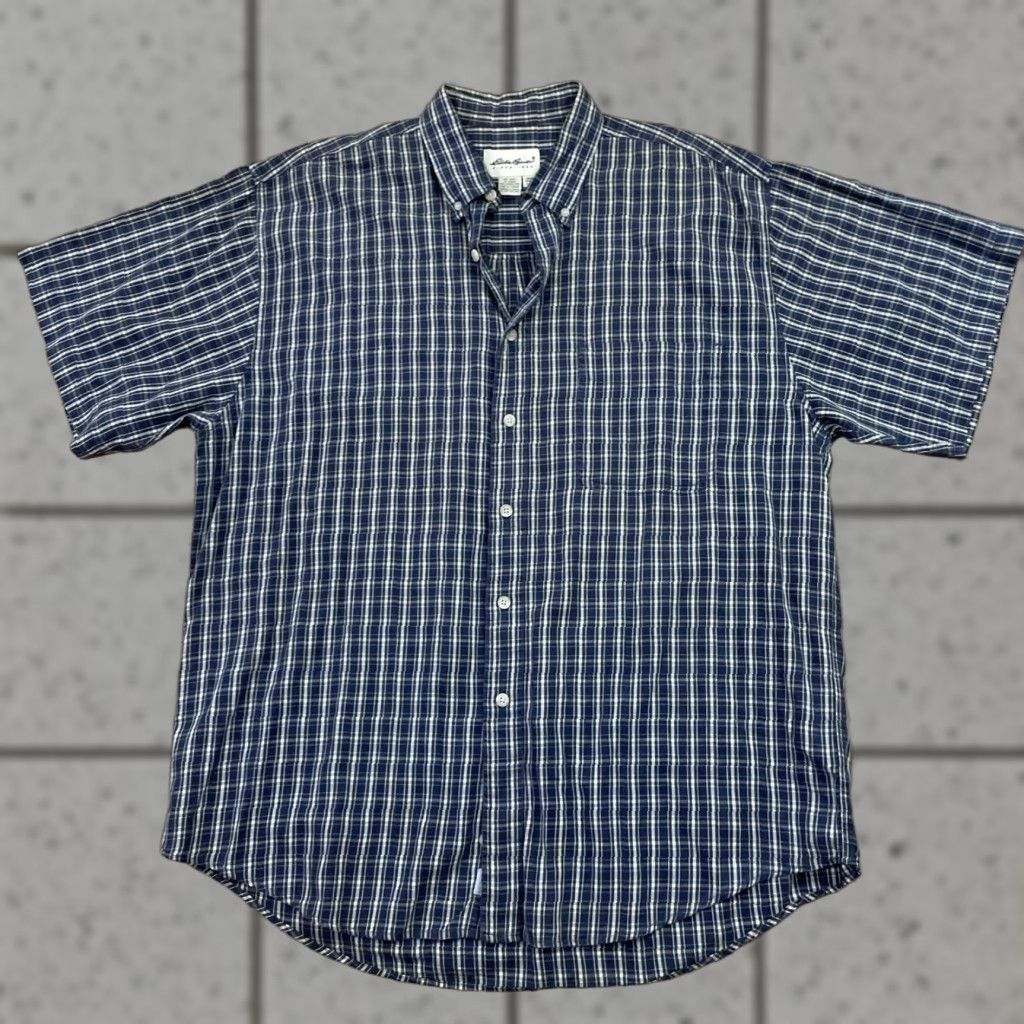 Eddie Bauer VINTAGE Eddie Bauer Button-Up Shirt Men L Blue Green Plaid Outdoors Camp Oxford Casual Workwear 90s Y2K Mens Size US L / EU 52-54 / 3 - 1 Thumbnail