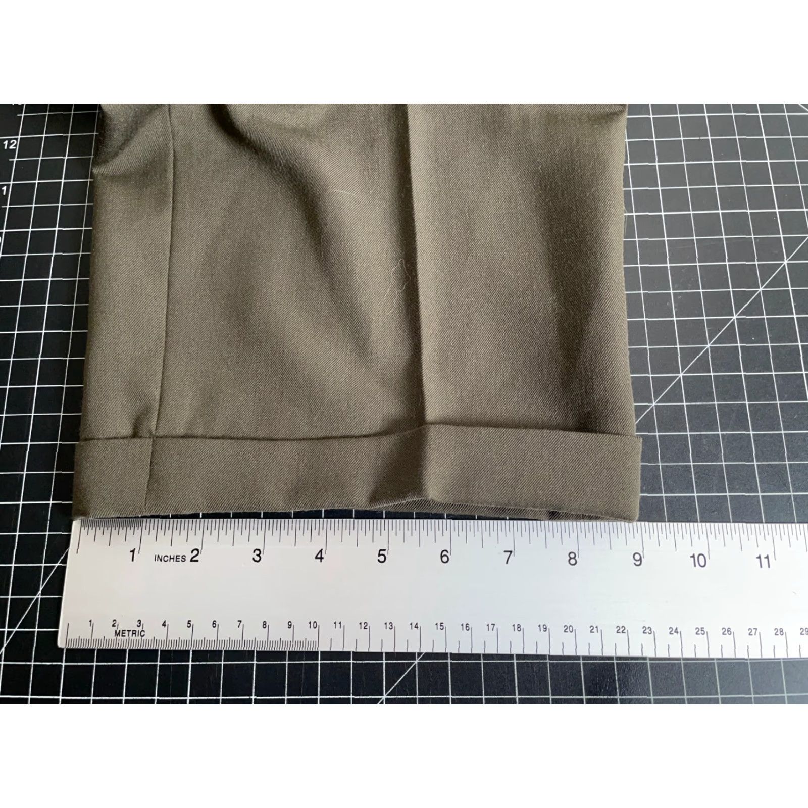 Vintage VTG Worsted Wool Blend Pleated Trousers Men's 35 x 27 Green Cuffed Dress Pants Size US 35 - 7 Thumbnail