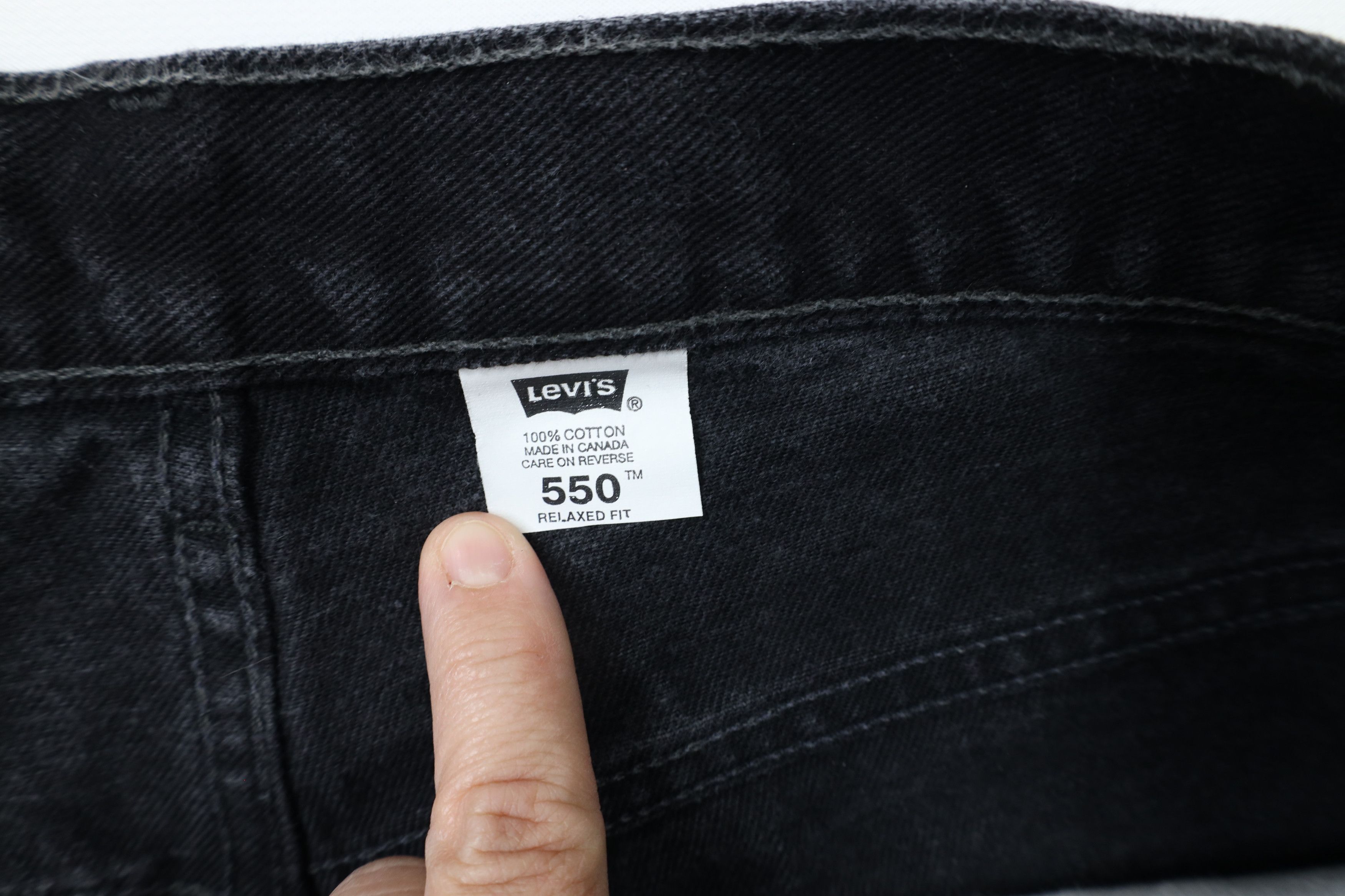 Levi's × Vintage Vintage 90s Levis 550 Relaxed Fit Denim Jeans Black Cotton Size US 38 / EU 54 - 6 Thumbnail
