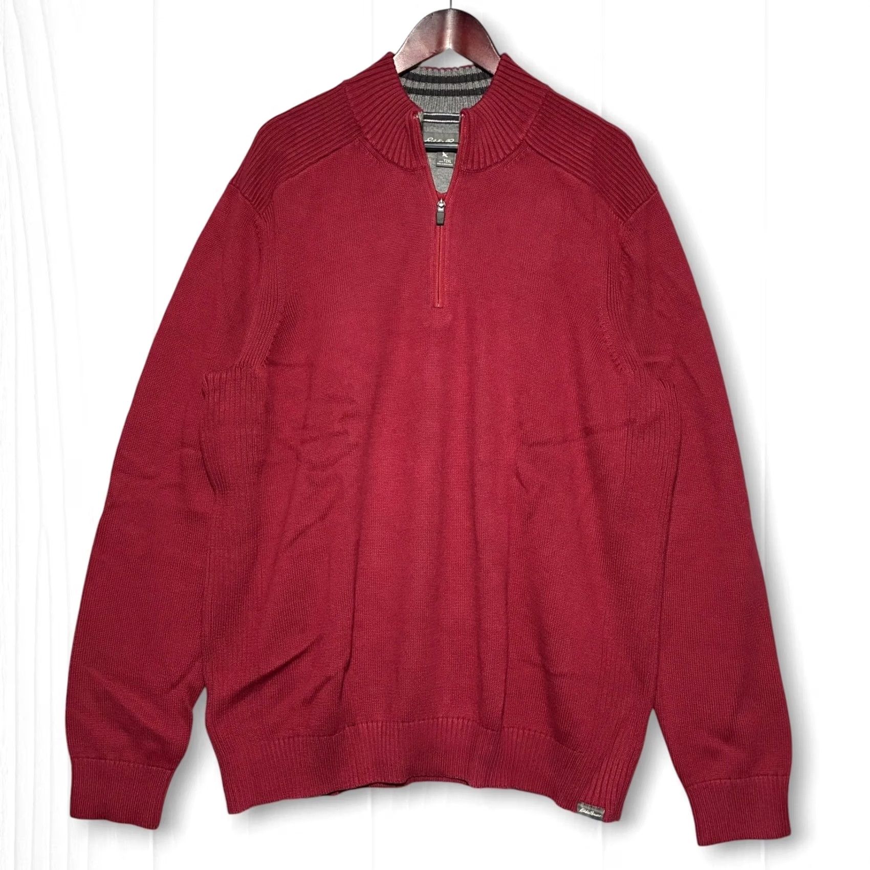 Eddie Bauer Eddie Bauer Sweater Mens 2XL Pullover Mock Neck Ribbed Red Knit Casual, Travel, All Seasons, Big & Tall Top Shirt Size US XXL / EU 58 / 5 - 2 Thumbnail
