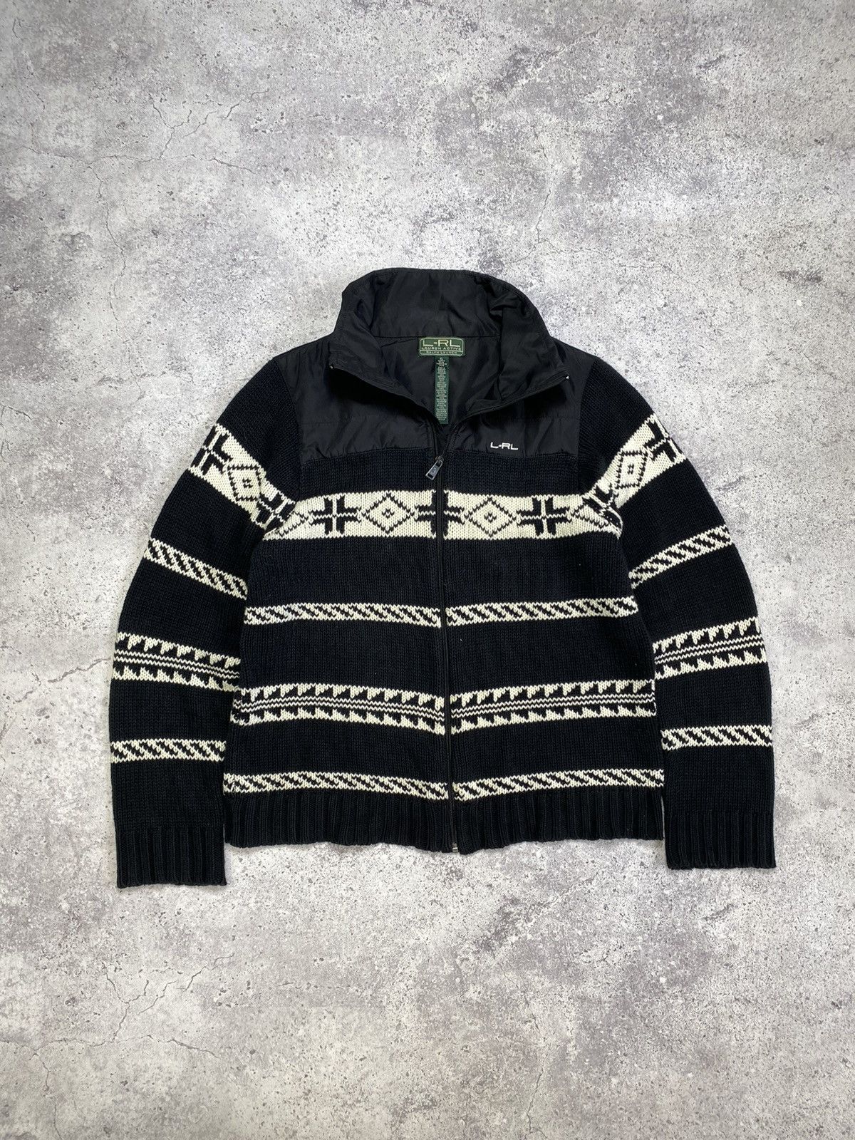 image of Coloured Cable Knit Sweater x Polo Ralph Lauren Vintage Ralph Laurent Active Aztec Knitted Sweater 