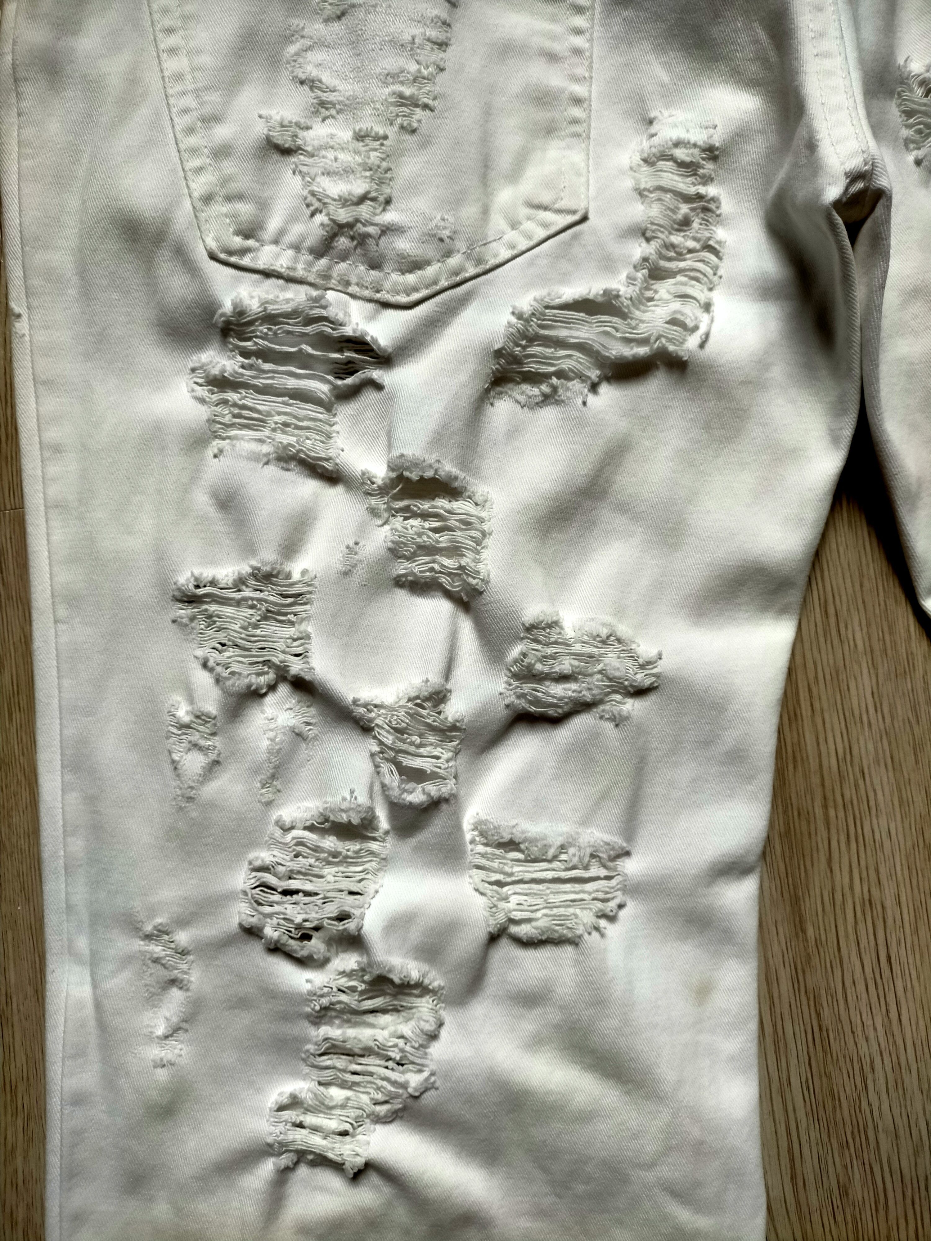 Dolce & Gabbana Dolce&Gabbana White Ripped Jeans 2005 Zipped Denim Size US 34 / EU 50 - 14 Thumbnail