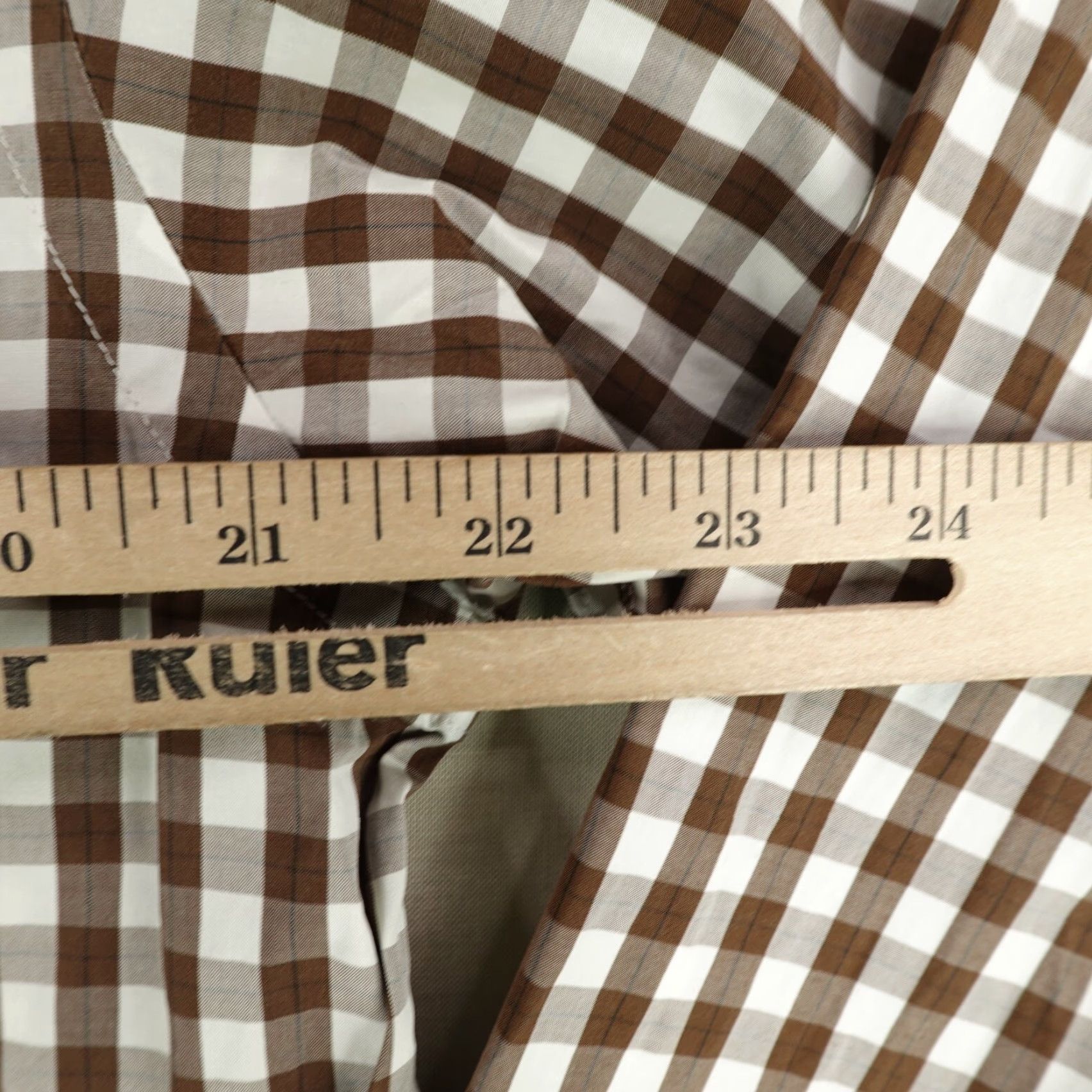 Vintage VINTAGE Zegna Sport Mens Shirt Long Sleeve Button-Up Check Cotton Brown Large Casual Office Size US L / EU 52-54 / 3 - 7 Thumbnail