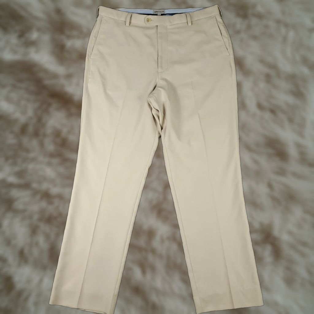 Peter Millar Peter Millar Pants Mens 38x33 Beige Chino Trousers Slim Fit Slash Pockets Regular Inseam 33 Hem Straight Front Flat Front LI** Size US 38 / EU 54 - 1 Thumbnail