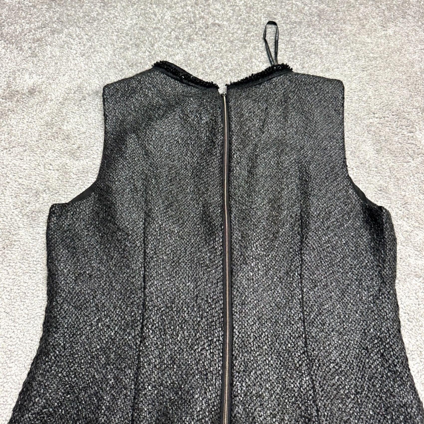 Vintage Marc New York Metallic Beaded Embellished Midi Sheath Dress Women 8 Black Silver Size M / US 6-8 / IT 42-44 - 5 Thumbnail