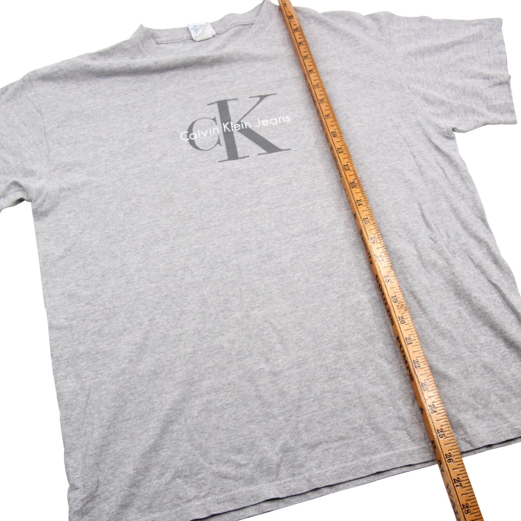 Calvin Klein VINTAGE Calvin Klein Mens Small/Medium Graphic Spellout T Shirt Grey Size US M / EU 48-50 / 2 - 7 Thumbnail