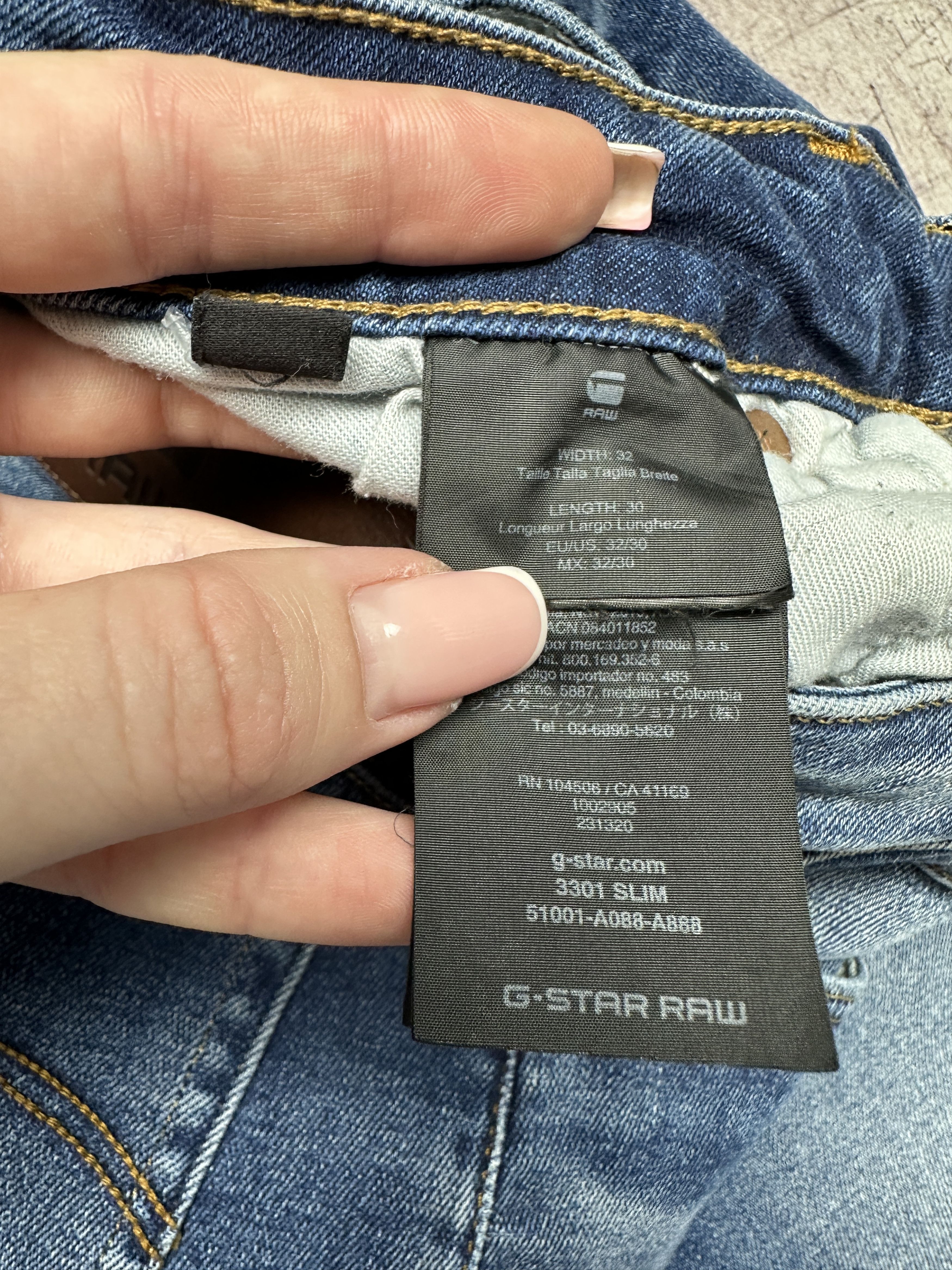 G-Star G Star Raw Mens 3301 Slim Denim Pants Jeans Size US 32 / EU 48 - 3 Thumbnail