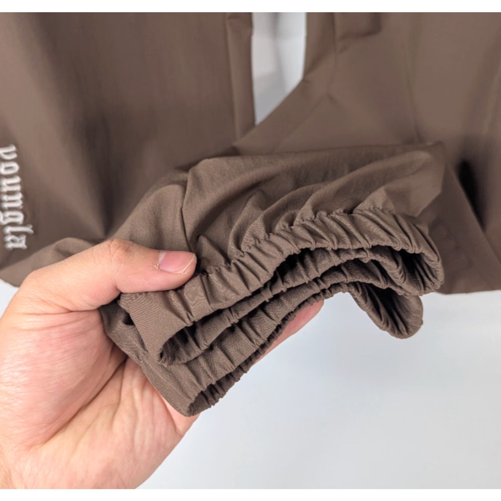YoungLA YoungLA Jogger Pants Brown S size Small Embroidered Stretch Drawstring Men Adult Regular Inseam 30 in Size US 29 - 3 Thumbnail