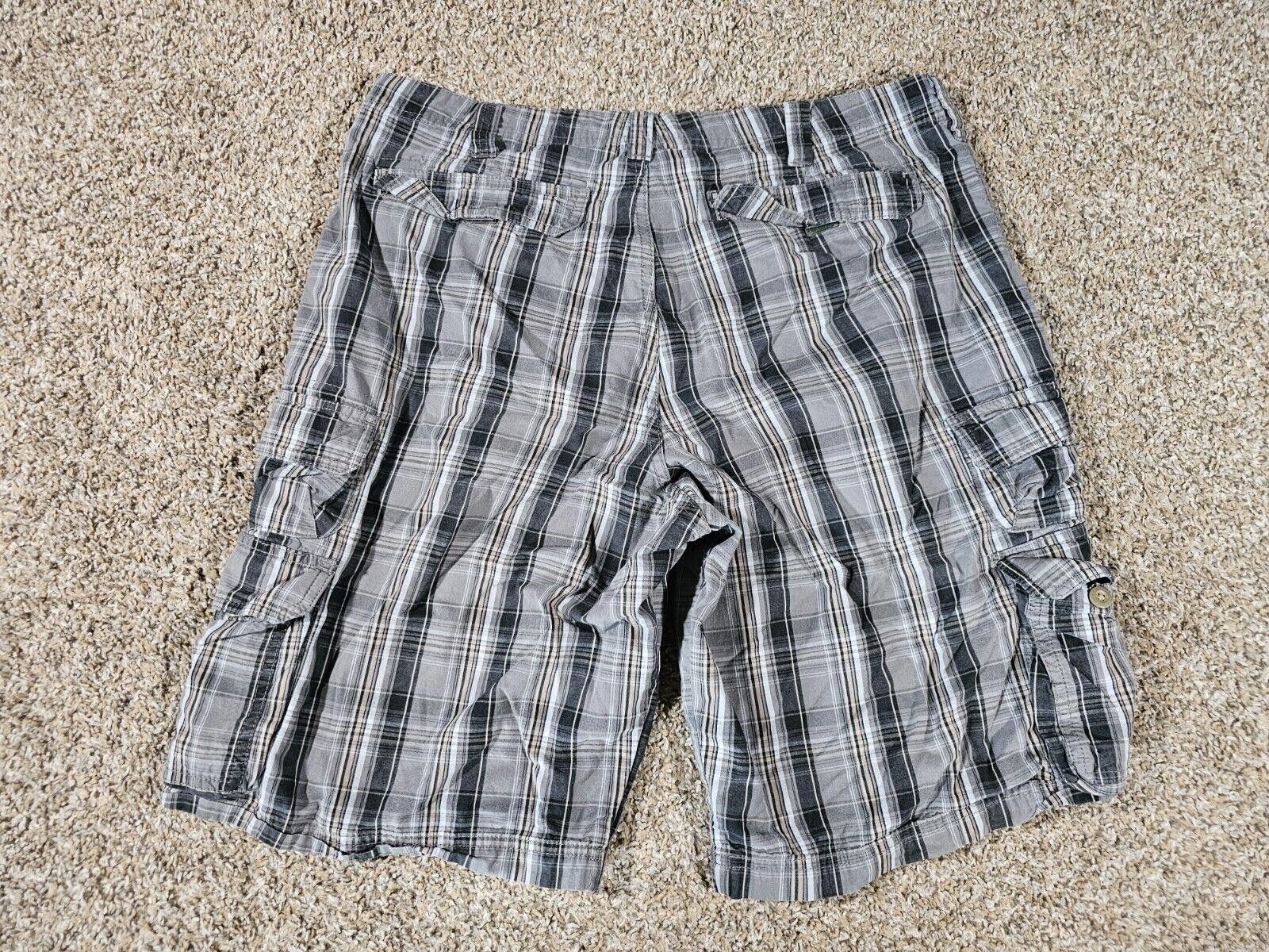 Lee Lee Dungarees Cargo Shorts 36 Gray Plaid Front & Back Pocket Size US 36 / EU 52 - 6 Thumbnail