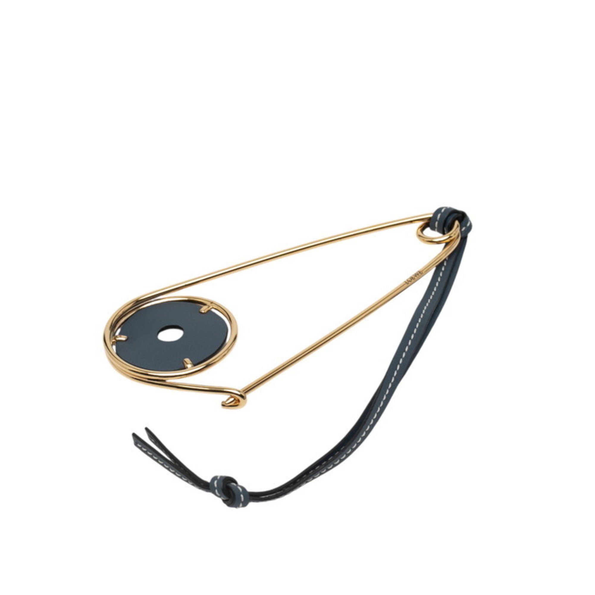 Loewe LOEWE Meccano Pin Charm in Gold and Navy Plated Leather for Women Size ONE SIZE - 1 Thumbnail