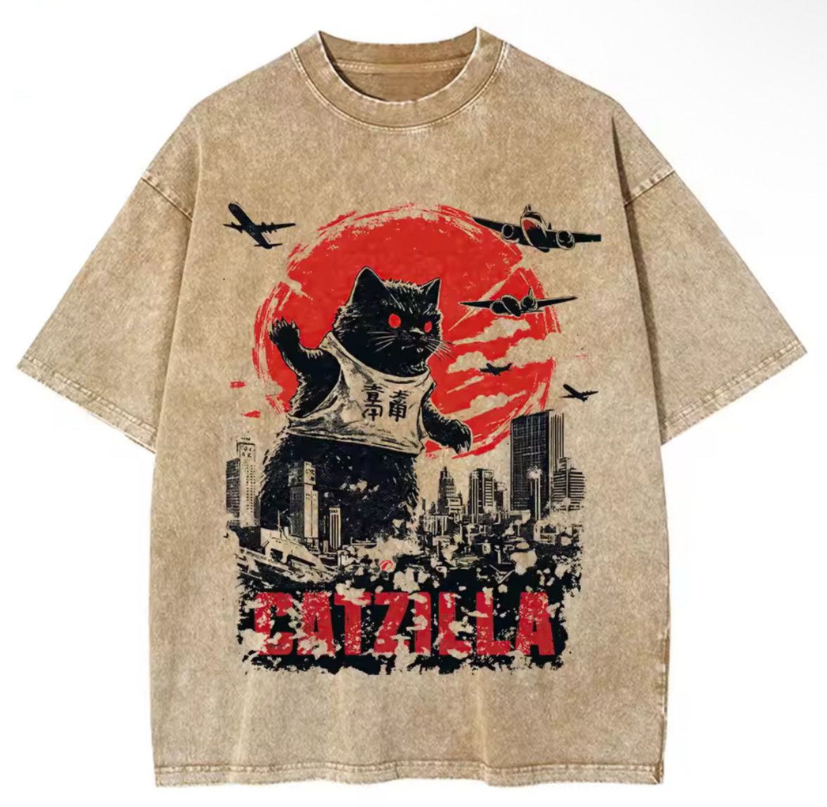 Japanese Brand Vintage Gothic Cat Kitten Print Washed Short Sleeve T-Shirt Size US M / EU 48-50 / 2 - 2 Thumbnail