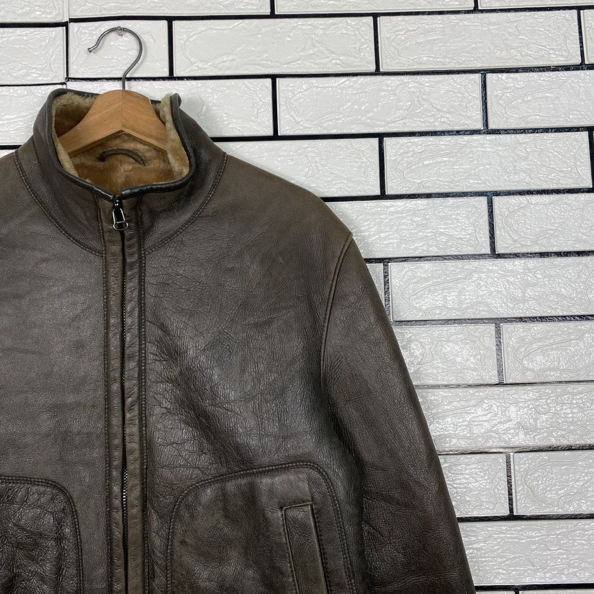 Hugo Boss 🔥VINTAGE LEATHER JACKET HUGO BOSS SHEARLING BLANKET Size US S / EU 44-46 / 1 - 6 Thumbnail