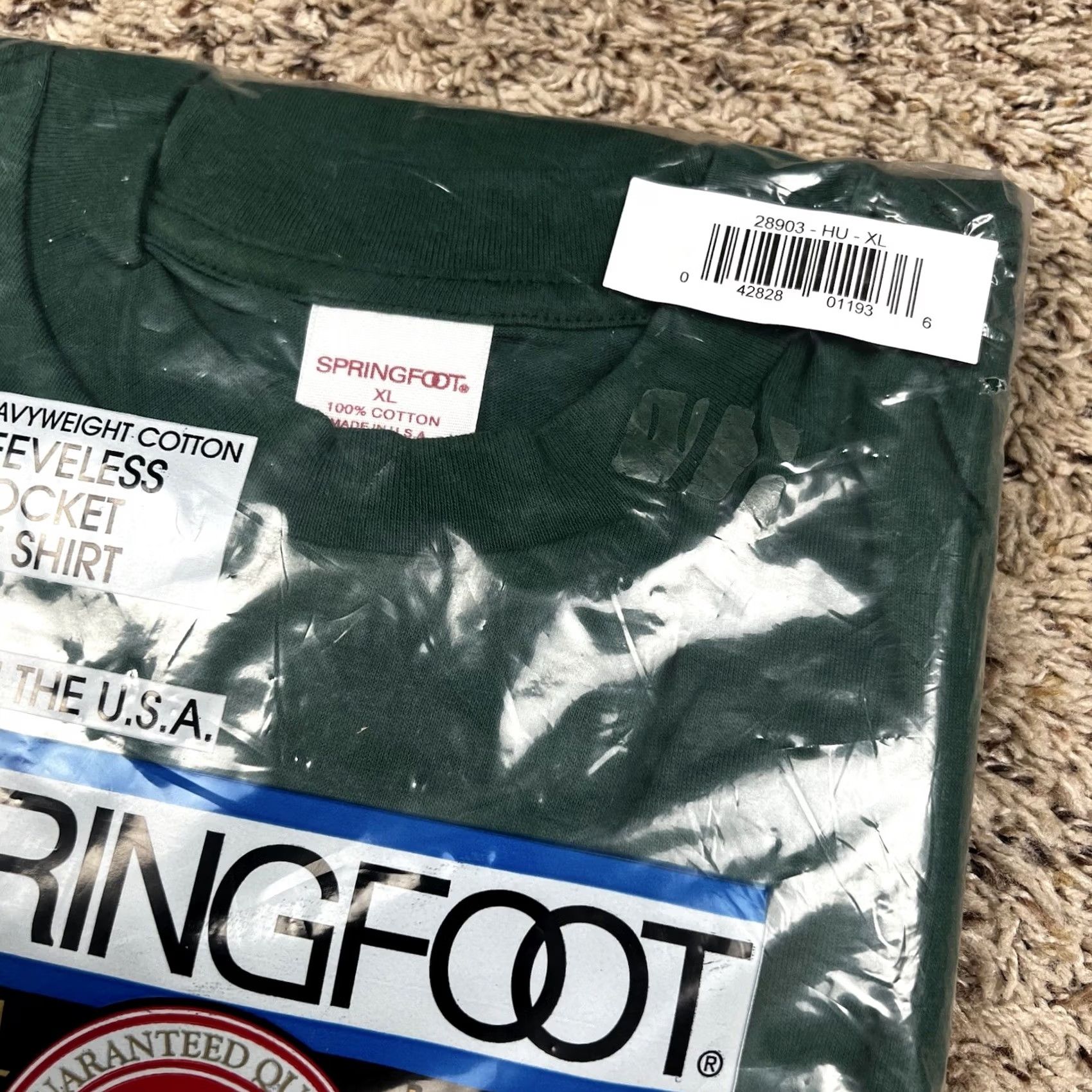 Vintage VINTAGE Springfoot Tank Top T-Shirt Sleeveless Pocket XL Green Men’s 90s 80s Vintage Shirt Shirt Size US XL / EU 56 / 4 - 6 Thumbnail