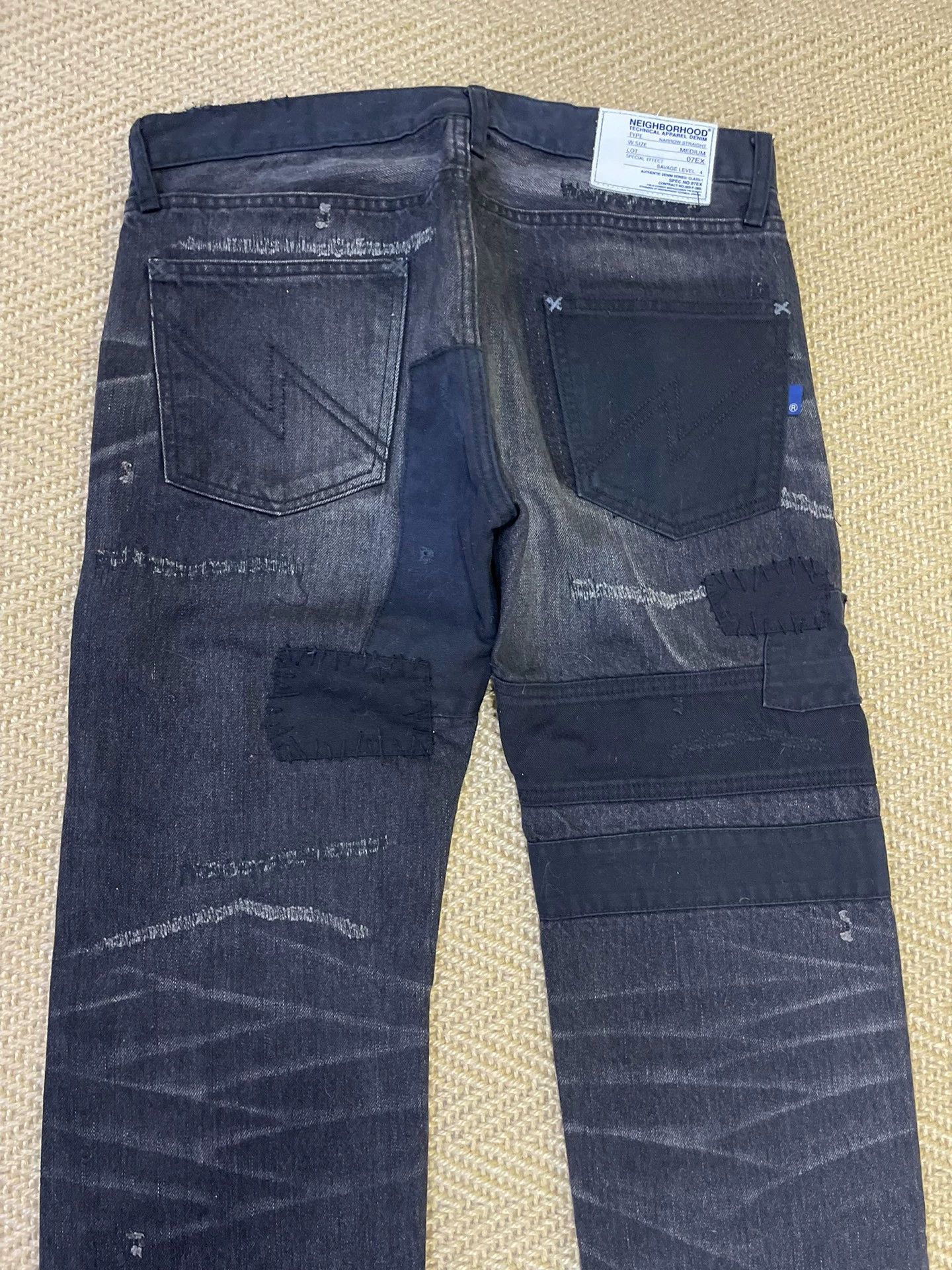 Neighborhood NEIGHBORHOOD 07EX Cut-Patch Denim Jeans NARROW M New (Ox) Size US 32 / EU 48 - 4 Thumbnail