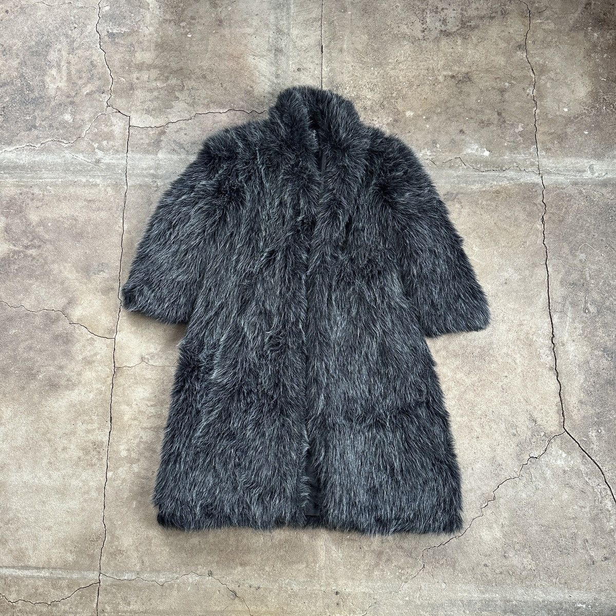 image of Archival Clothing x Vintage Lulu Bellule Fuzzy Faux Fur Coat Jakcket in Grey, Women's