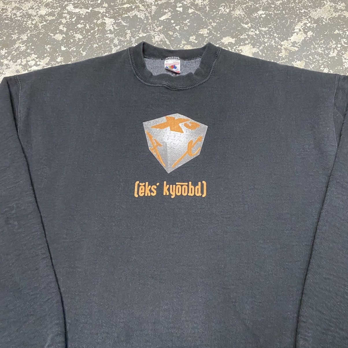 Fruit Of The Loom × Vintage Vintage Eks Kyoobd X-Cubed Don’t Be Square Art Hoodie Crewne Size US XL / EU 56 / 4 - 11 Thumbnail