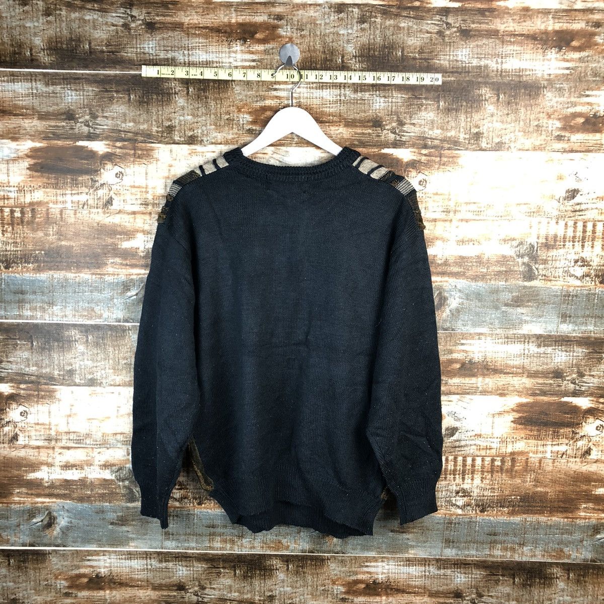 Homespun Knitwear × Japanese Brand × Vintage Aitals Zeal Black stripe Knitwear sweatshirt #A1559 Size US M / EU 48-50 / 2 - 11 Thumbnail