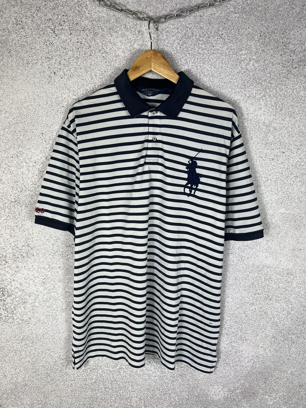 Polo Ralph Lauren Vintage Polo Ralph Lauren Golf Big Pony Striped Polo Shirt Size US XL / EU 56 / 4 - 1 Thumbnail