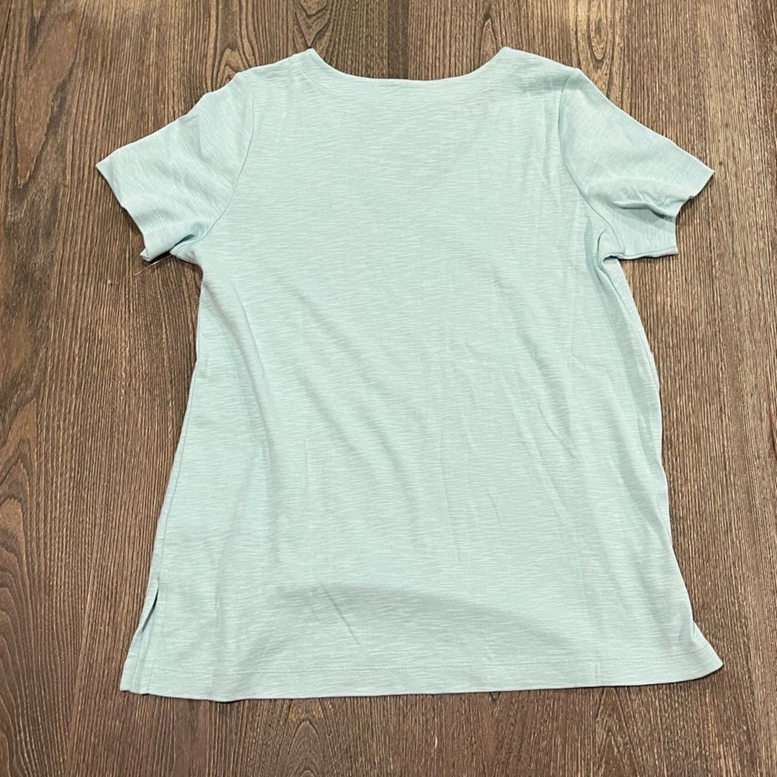 J. Jill NWOT J. Jill Pima Slub V-Neck Top Light Green Size Small Size S / US 4 / IT 40 - 2 Thumbnail
