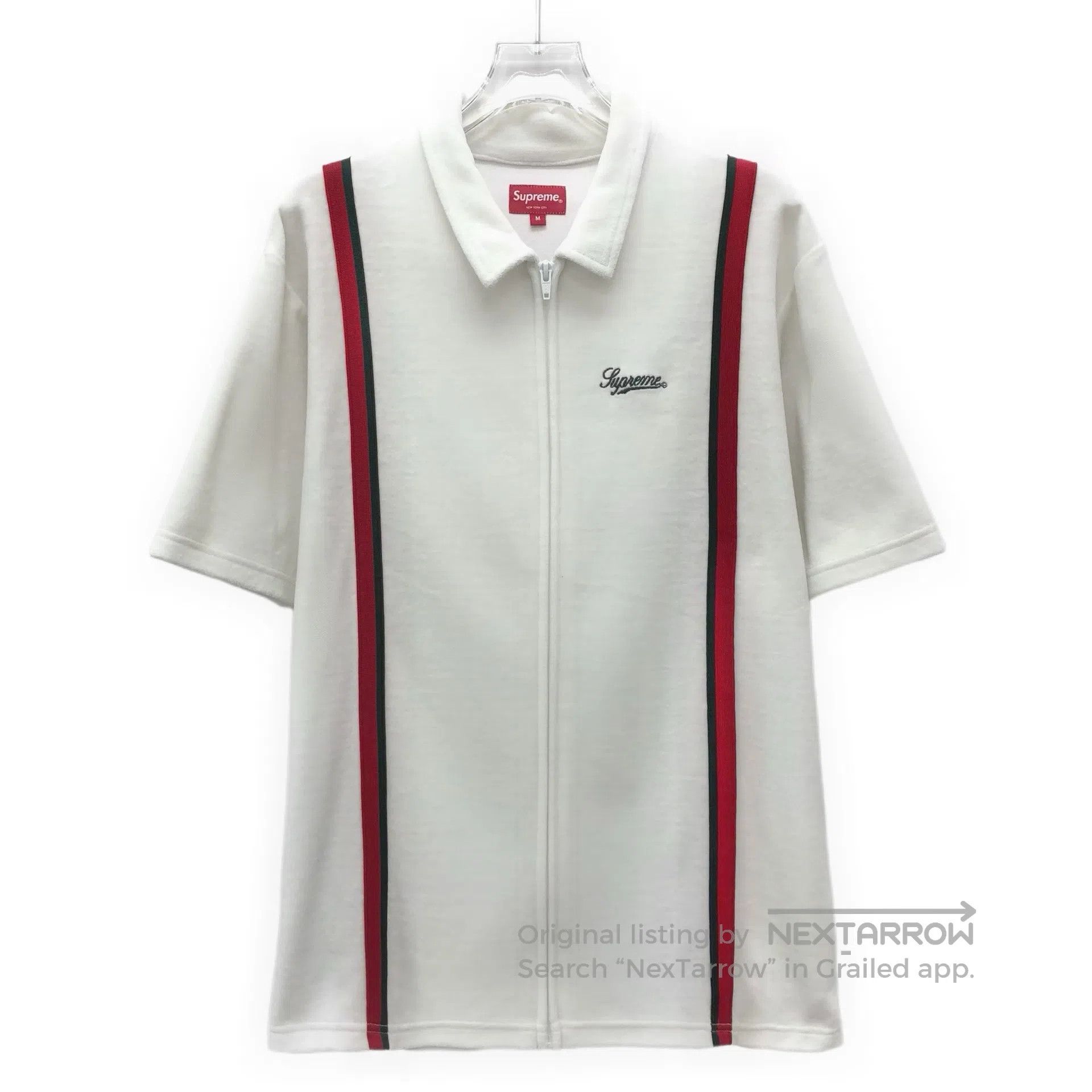 Supreme Supreme Sequin Stripe Zip Polo XL | Grailed