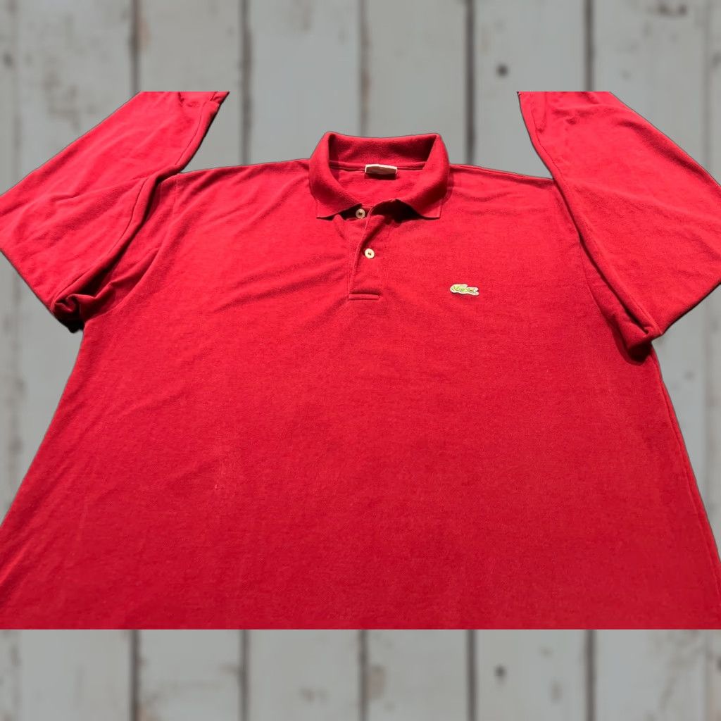 Lacoste VINTAGE Lacoste Polo Shirt Men 2XL Burgundy Red Long Sleeve Size 7 Logo Classic Casual Size US XXL / EU 58 / 5 - 1 Thumbnail
