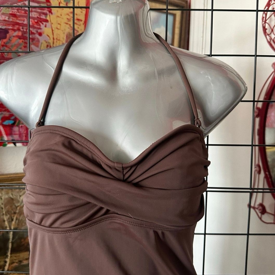 Merona merona brown one piece swimsuit halter dress Size S / US 4 / IT 40 - 2 Thumbnail
