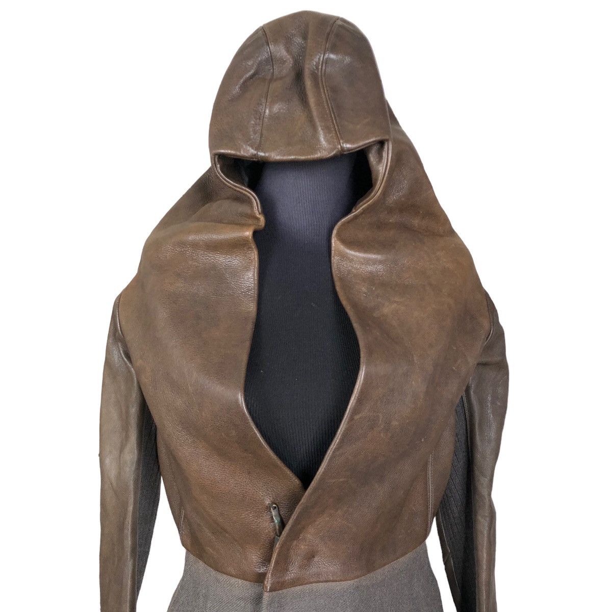 Rick Owens Rick Owens Fall 2010 R-t-W Assassin Hooded Leather Jacket Size XS / US 0-2 / IT 36-38 - 5 Thumbnail