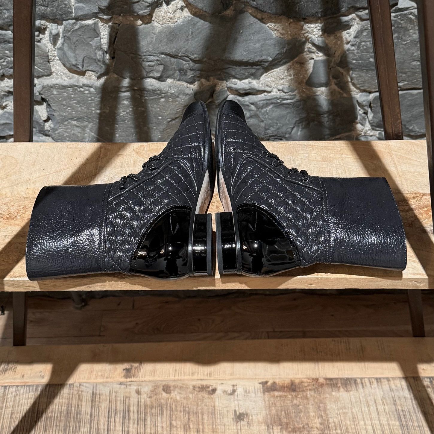 Chanel Chanel 2018 Grey Leather Chain CC Logo Flat Ankle Boots Size US 11.5 / IT 41.5 - 11 Thumbnail