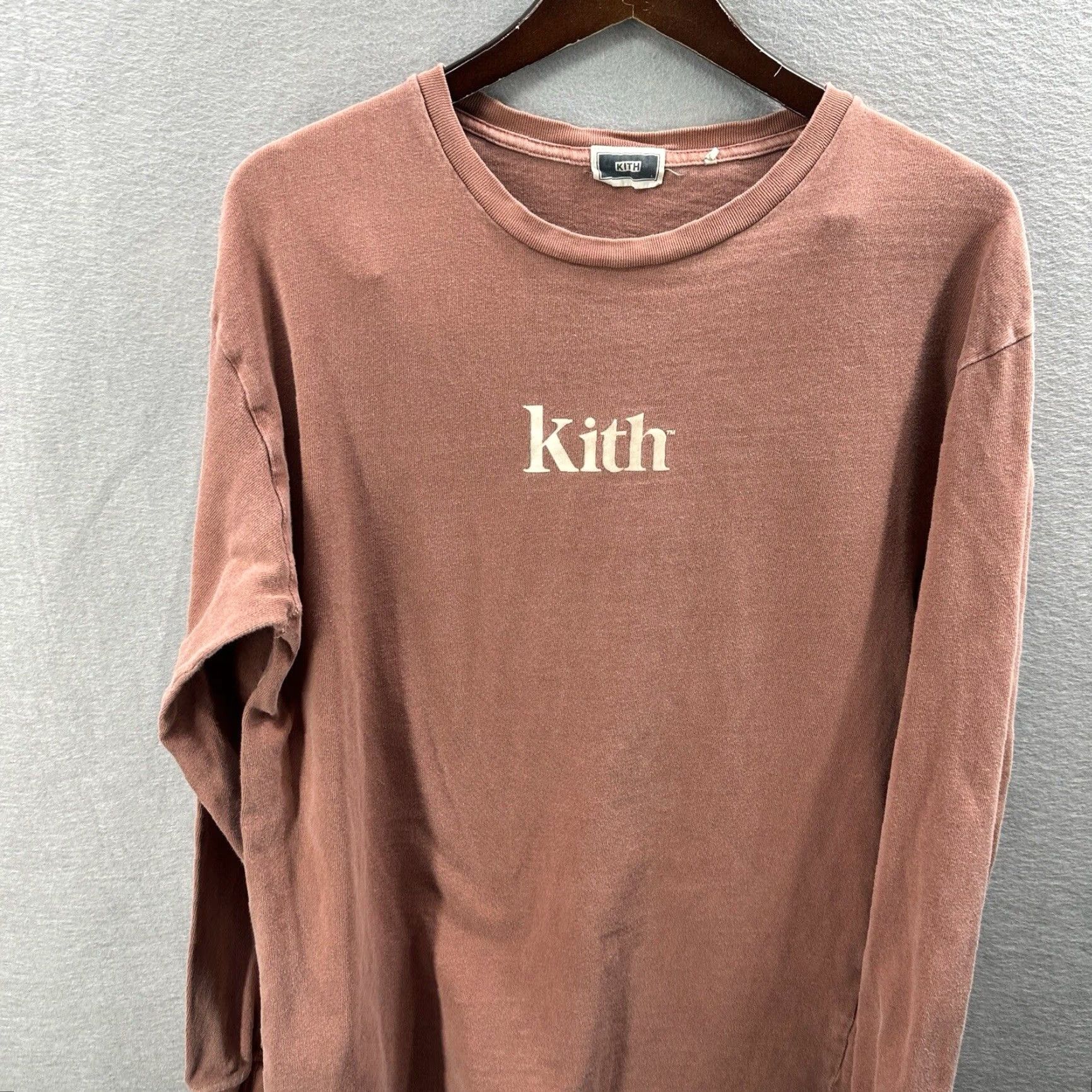 Kith Kith Classic Logo Long Sleeve T-Shirt Mens Large Molecule Coral Pink 2020 Size US L / EU 52-54 / 3 - 2 Thumbnail