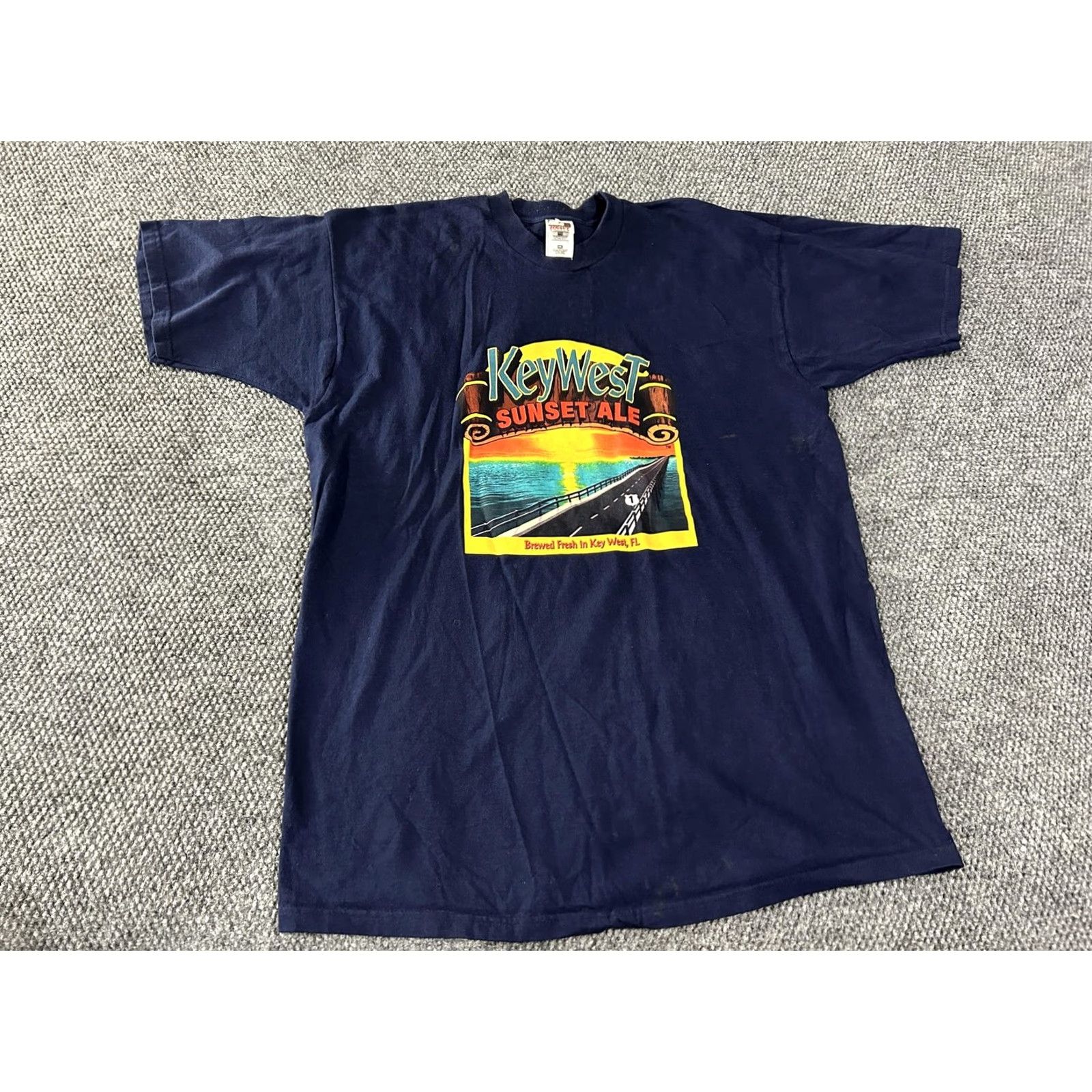 Fruit Of The Loom Key West Sunset Ale Shirt Mens 2XL Blue Graphic Tee Fruit of the Loom Size US XXL / EU 58 / 5 - 2 Thumbnail