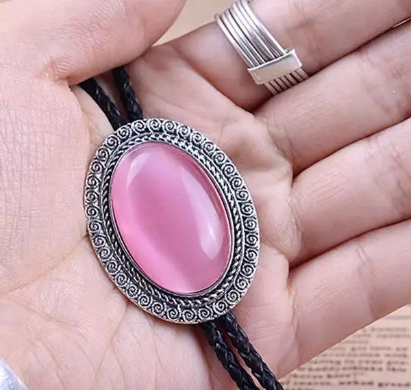 Cowboy Equipment Kihara x Ahata Lucky Charm Agate Gem Pendant Bolo Tie Size ONE SIZE - 4 Thumbnail