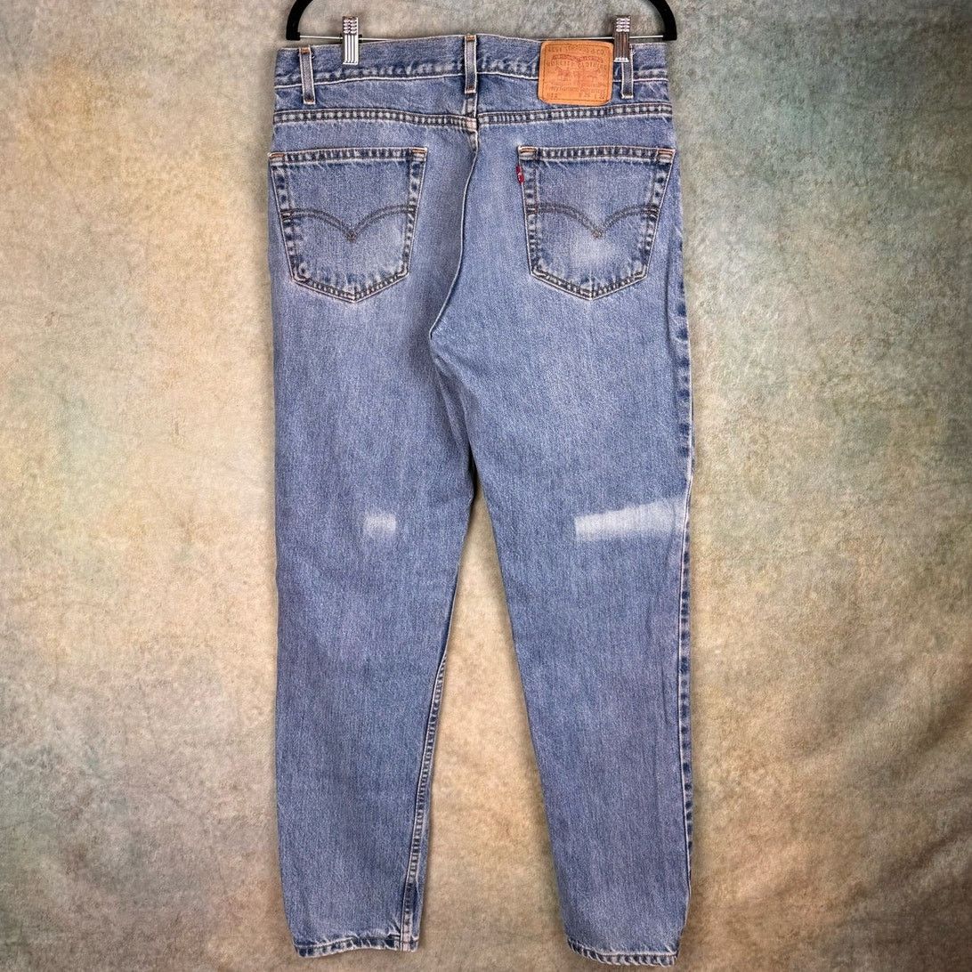 Levi's × Vintage VTG 90s Levis 512 Denim Jeans 36x32 Slim Fit Tapered Leg Size US 36 / EU 52 - 2 Thumbnail