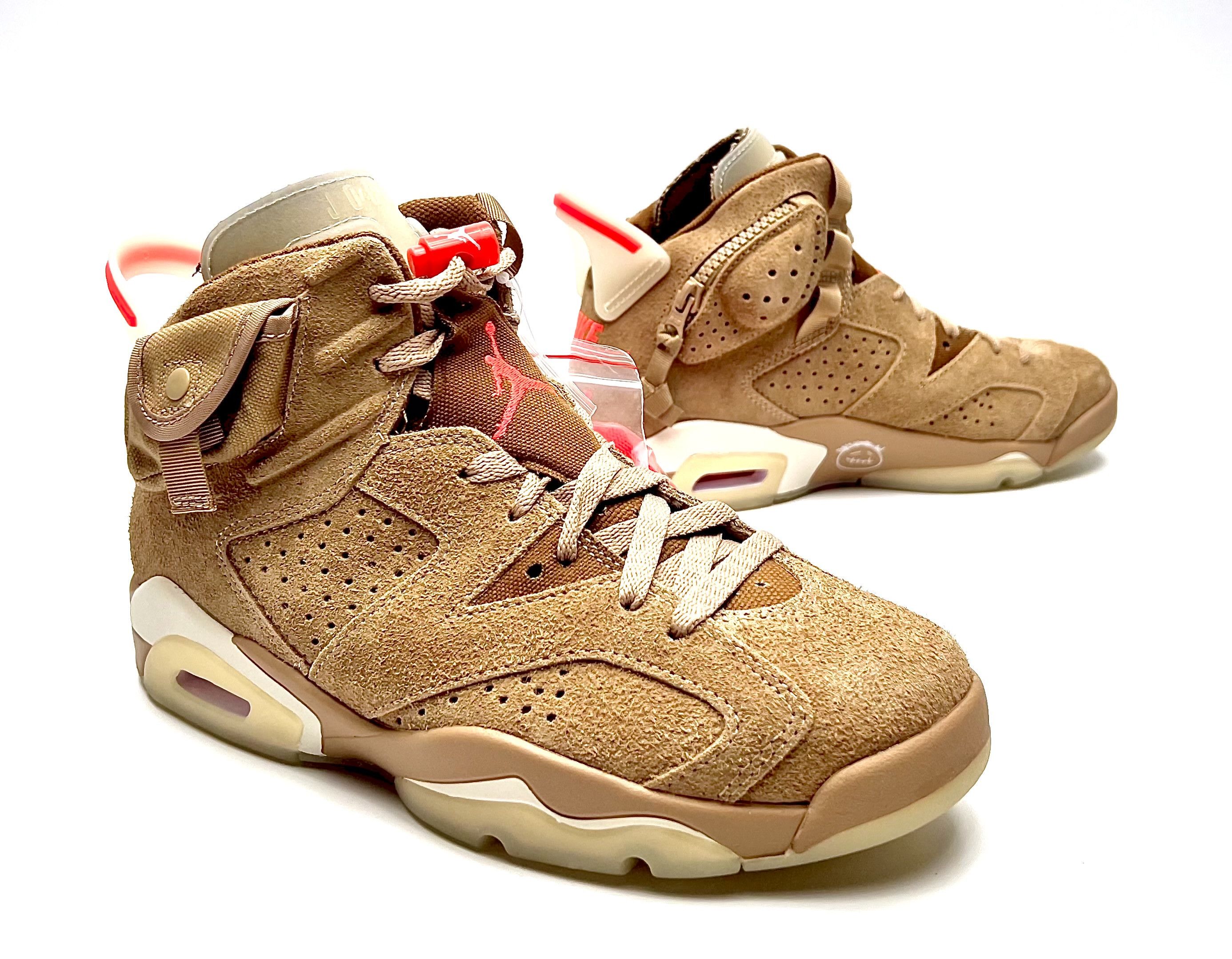 Jordan Brand Nike Air Jordan 6 Retro x Travis Scott "British Khaki” Size US 5.5 / EU 38 - 1 Thumbnail