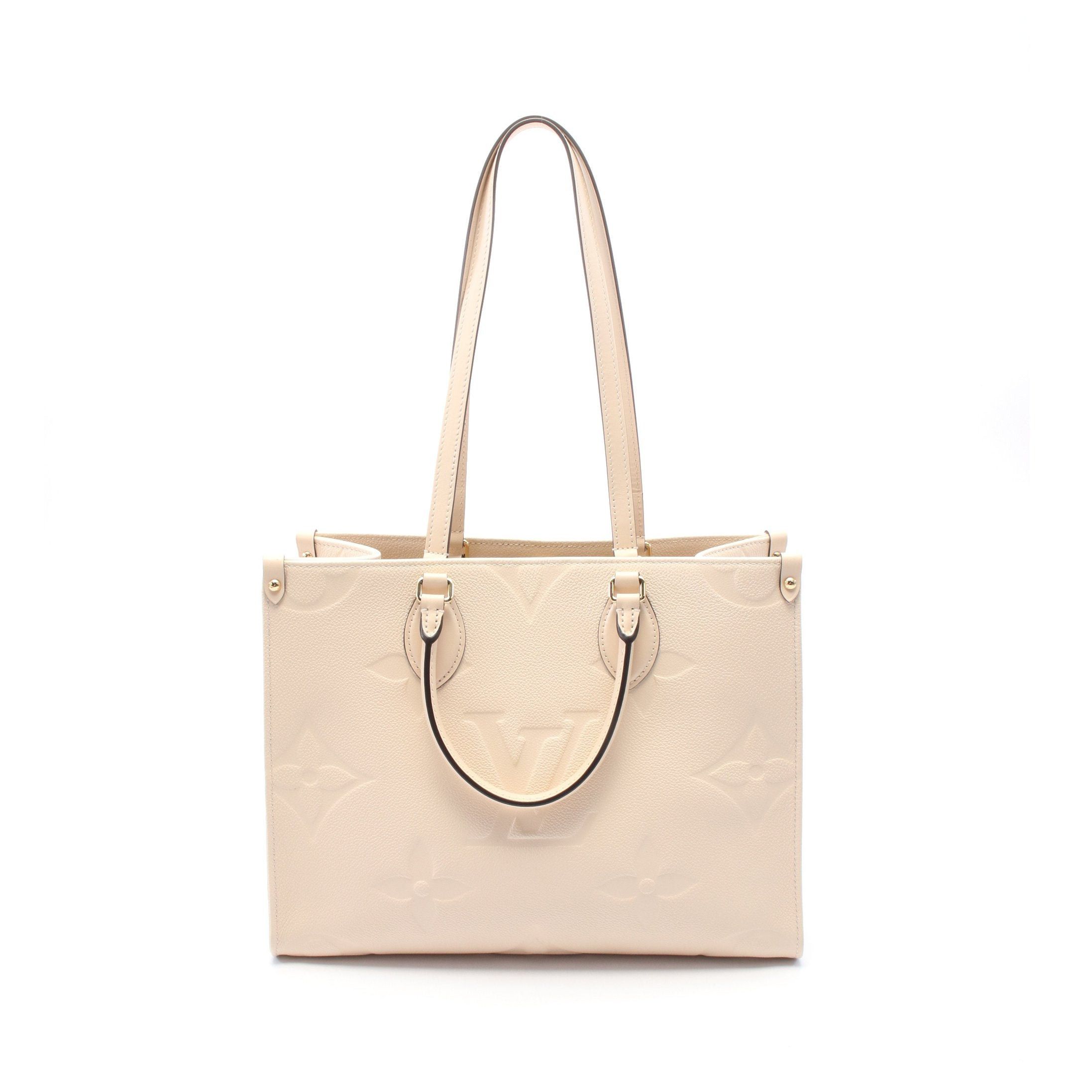 Louis Vuitton Louis Vuitton On-The-Go Mm Monogram Empreinte Claim Handbag Tote Bag Leather Ivory Size ONE SIZE - 1 Thumbnail