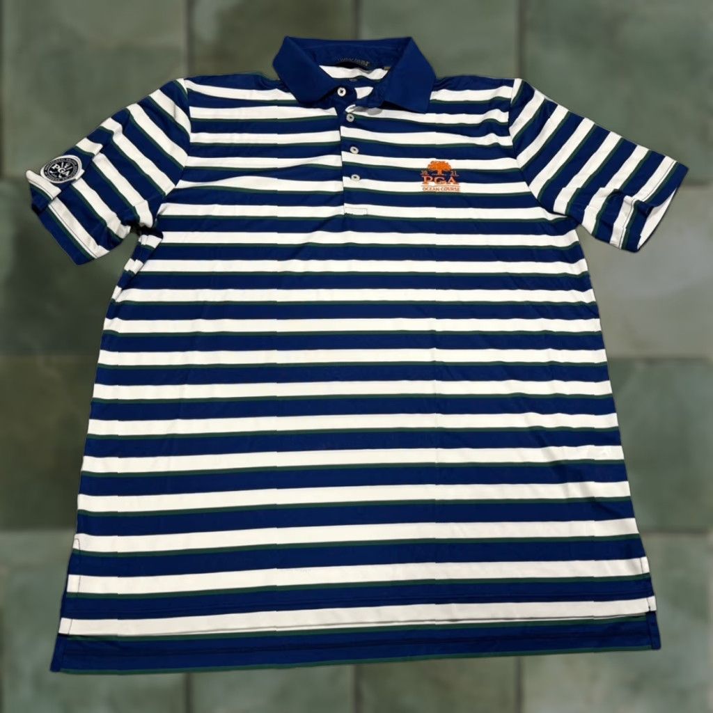 Polo Ralph Lauren Polo Ralph Lauren Polo Shirt Mens Large Blue White Short Sleeve 2021 PGA Logo Vintage No Size US L / EU 52-54 / 3 - 1 Thumbnail