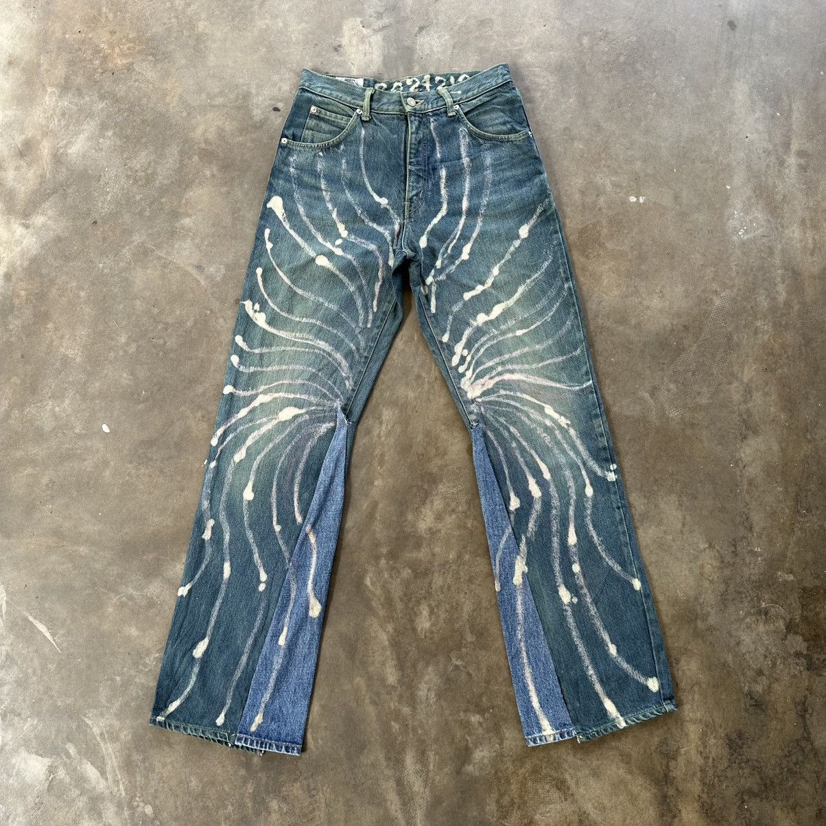 If Six Was Nine Vintage Edwin Dye Splash FLARE Denim Jean Pant W28 Size US 28 / EU 44 - 1 Thumbnail