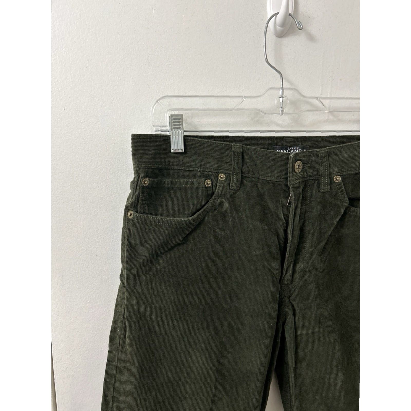 Olive J.Crew Mercantile Flex Corduroy Pants Mens 32x30 Olive Green Slim Fit YKK Corduroy Chino 5-Pocket Stretch Modern Comfort Mens Size US 32 / EU 48 - 4 Thumbnail