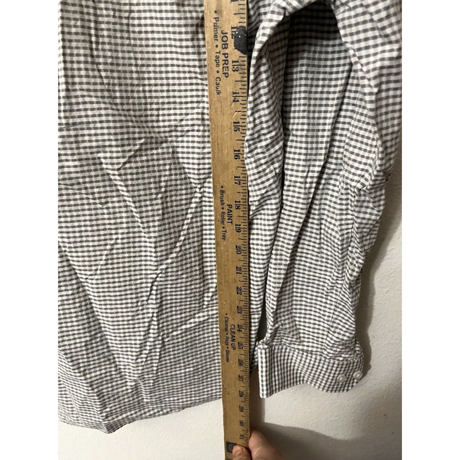 Express Express Slim Fit Solid Dress Shirt Multicolor Gingham Men Medium Size 40R - 4 Thumbnail