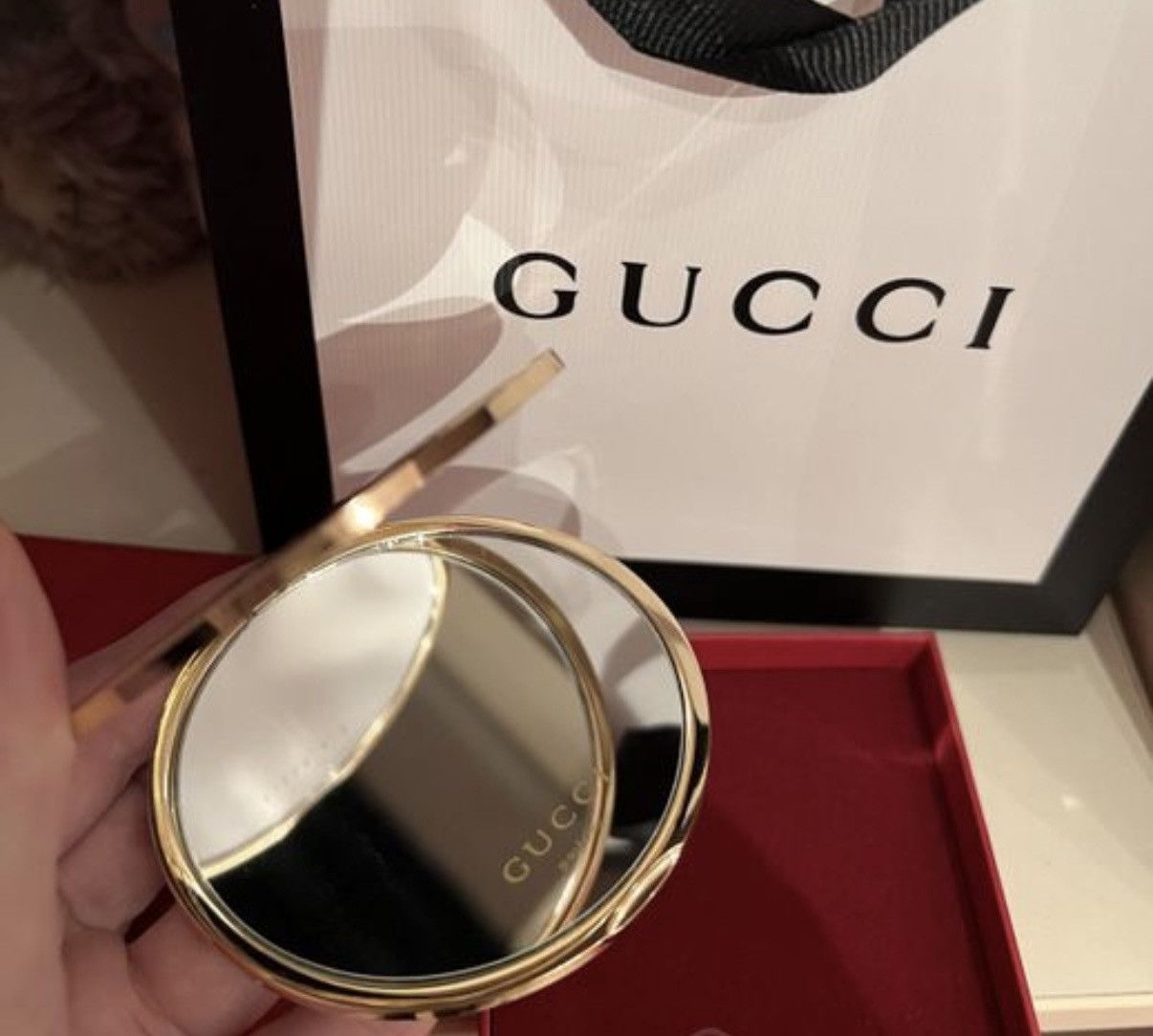 Gucci Gucci Gold Monogram Double Mirror Size ONE SIZE - 2 Thumbnail