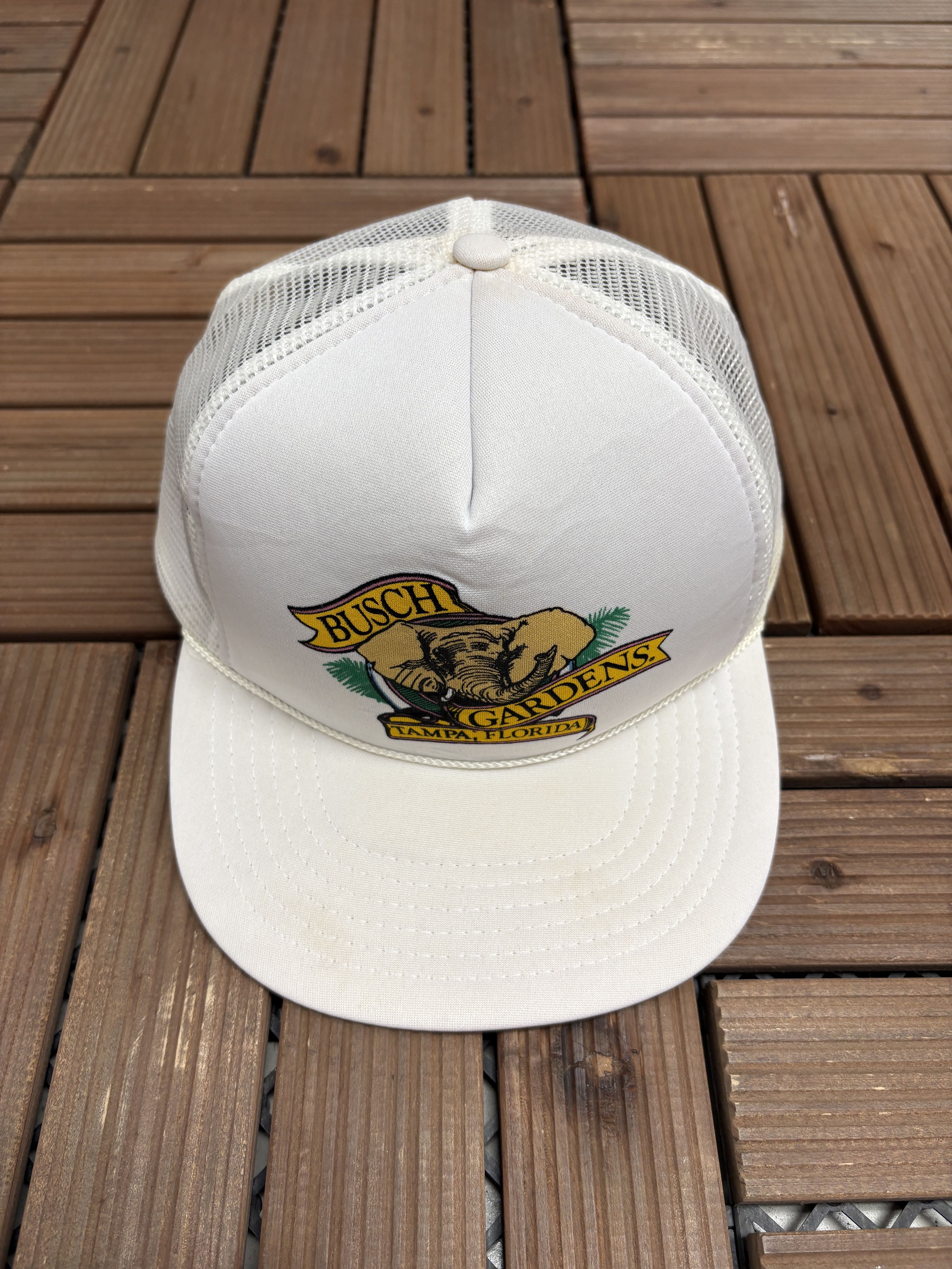 Vintage Busch Gardens Tampa, Florida Vintage White Snap Back Hat Size ONE SIZE - 2 Thumbnail