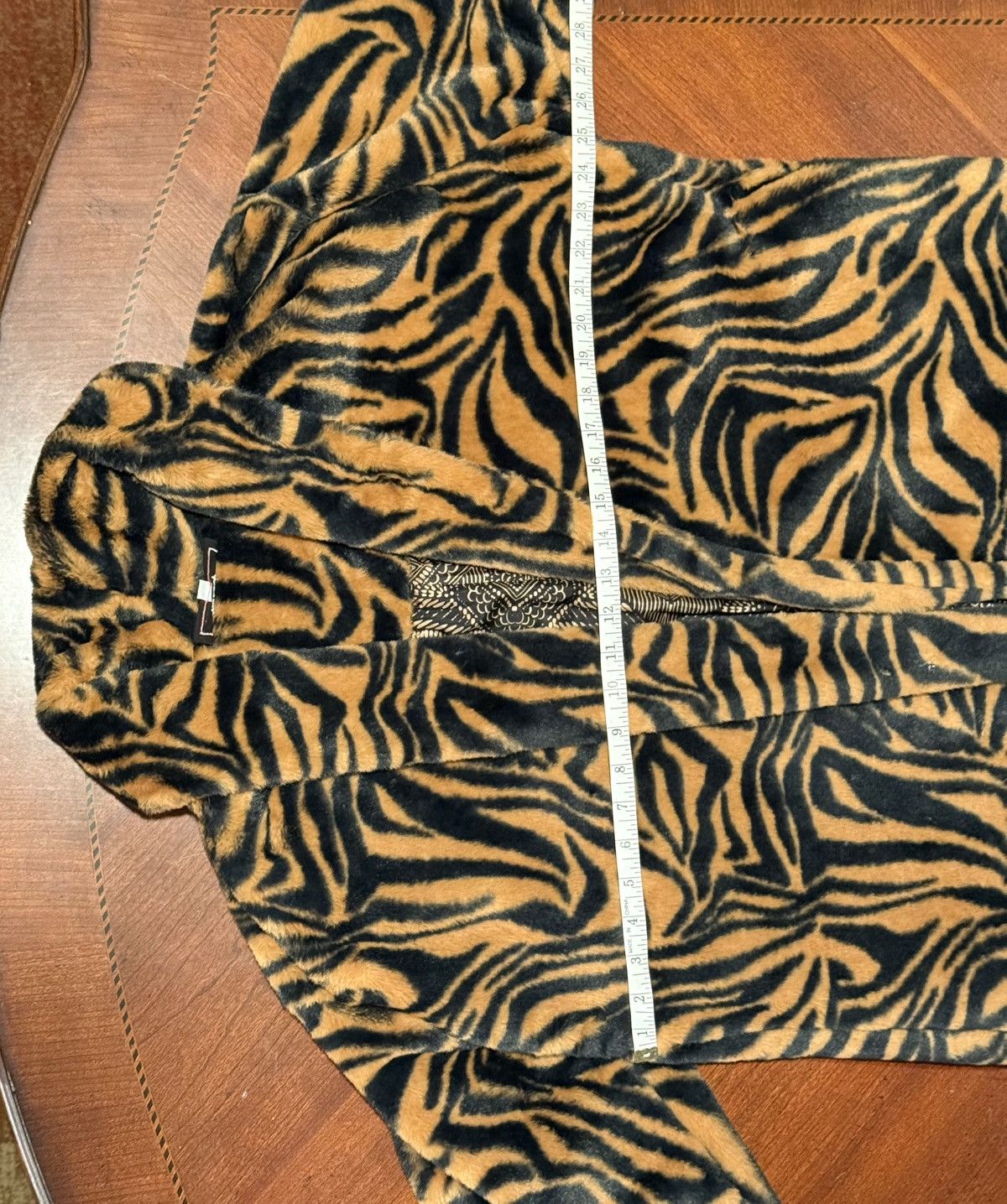 Johnny Was Johnny Was Workshop Faux Fur & Silk Robe Size M / US 6-8 / IT 42-44 - 7 Thumbnail