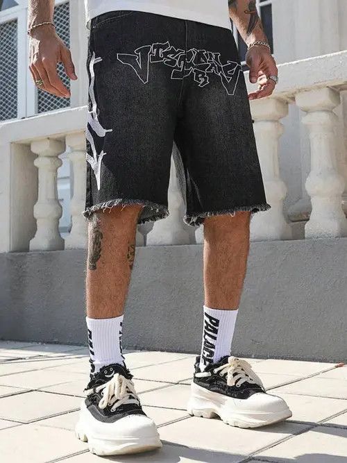 Japanese Brand × Vintage Graphic Drip Y2k Shorts Jorts Denim Size US 30 / EU 46 - 2 Thumbnail