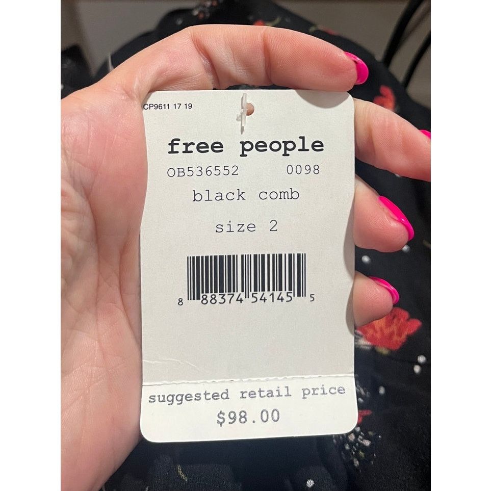 Free People Free People Red Black Floral Tegan Mini Dress Y2K Size 2 Size XS / US 0-2 / IT 36-38 - 10 Thumbnail
