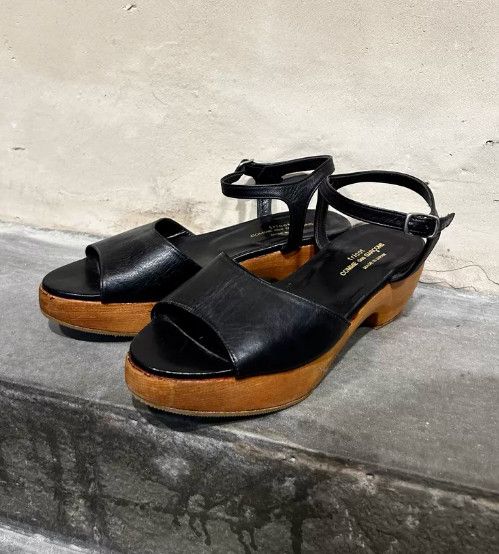 Tricot Comme des Garcons tricot COMME des GARÇONS 1990s Wooden Panel Leather Shoes Size US 6.5 / IT 36.5 - 1 Thumbnail