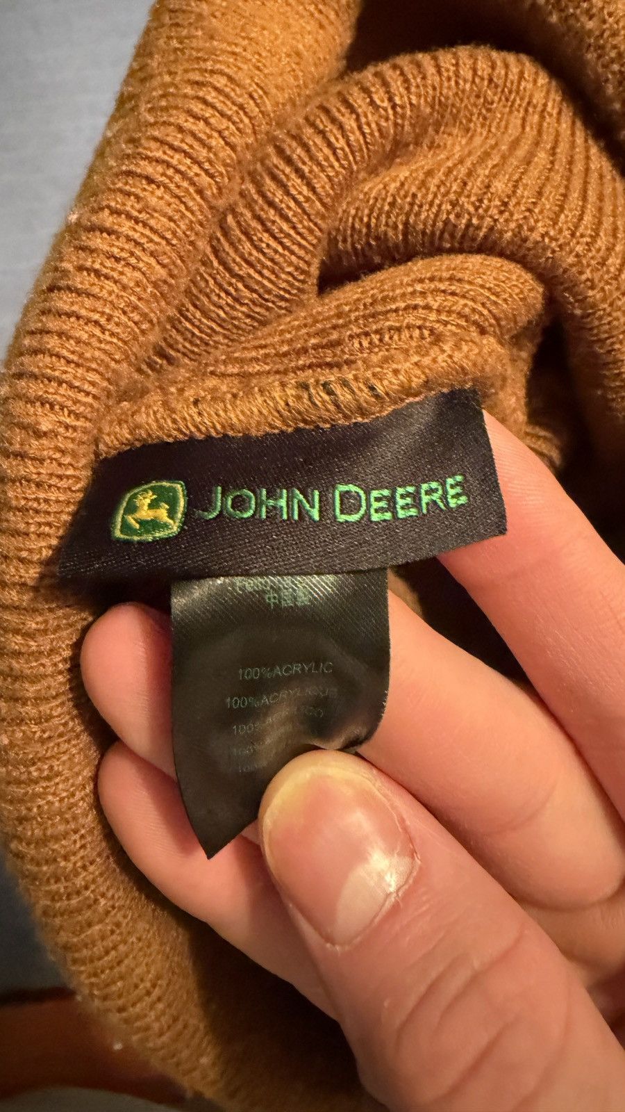 John Deere John Deere Orange Brown Beanie Hat Size ONE SIZE - 3 Thumbnail