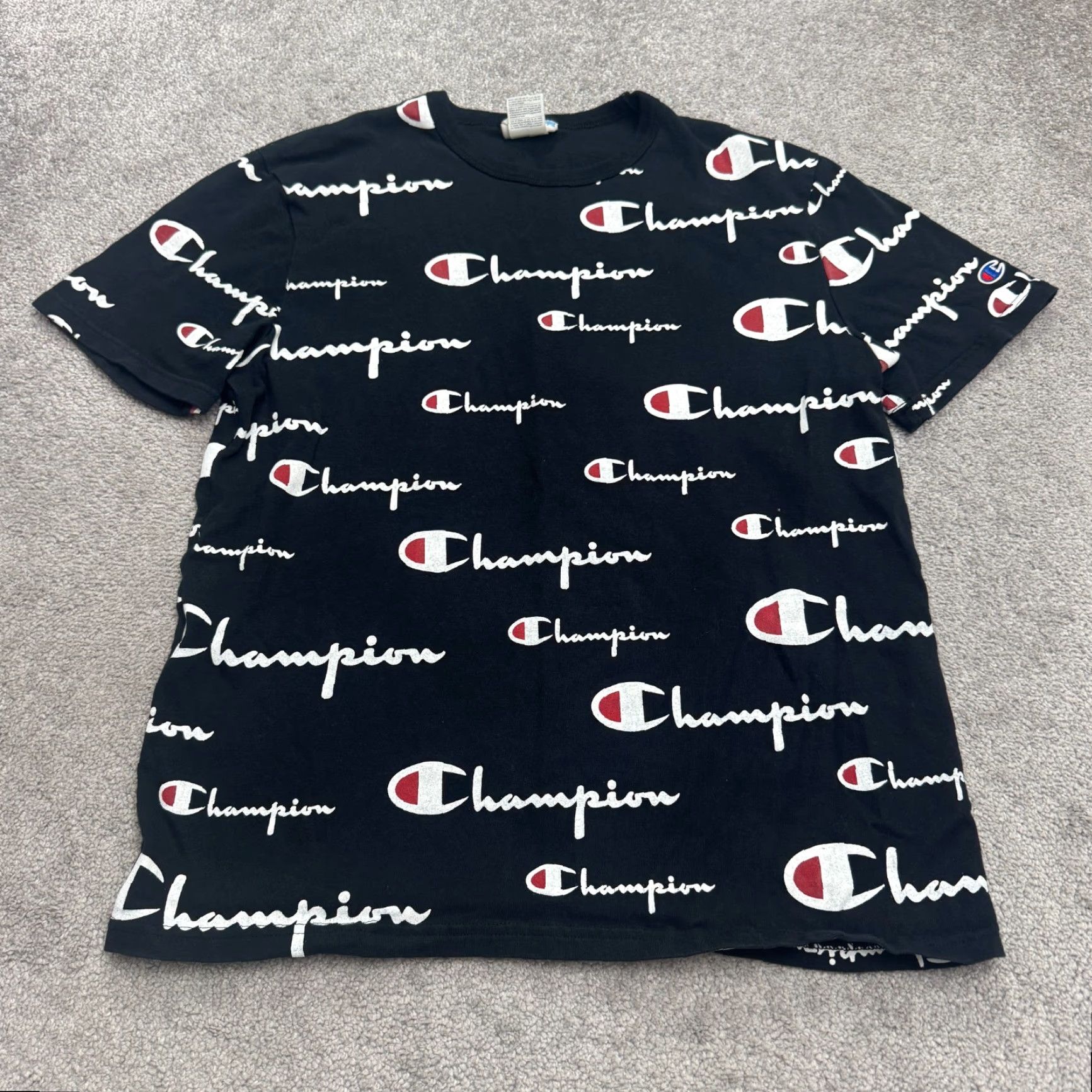 Champion Champion Graphic Print T-Shirt Men Medium Black Casual Streetwear Sportwear Size US M / EU 48-50 / 2 - 2 Thumbnail